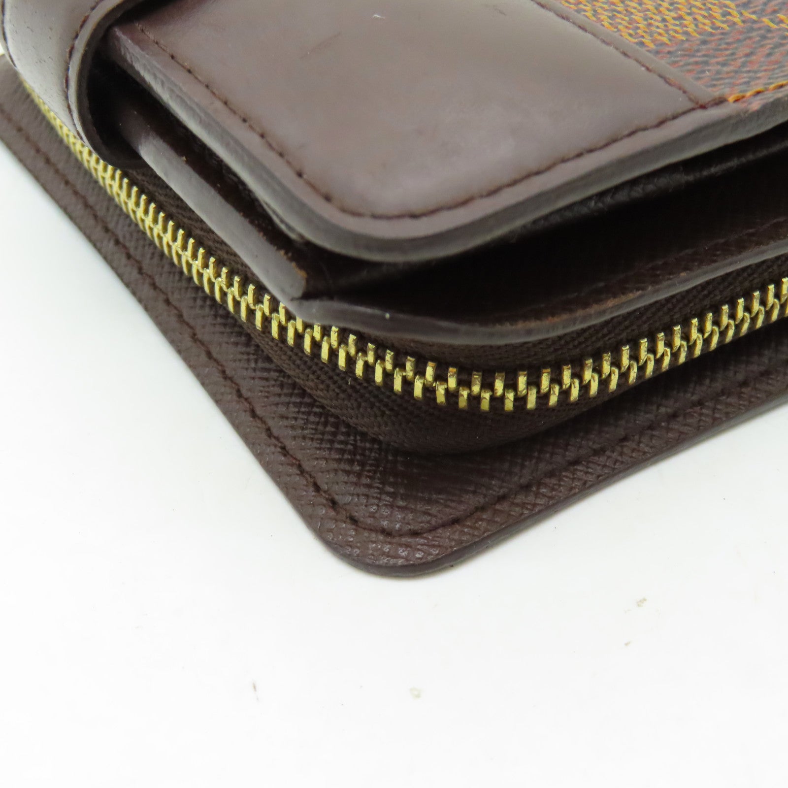LOUIS VUITTON 【激減優惠】Damier Compact Zipper金扣錢包啡色