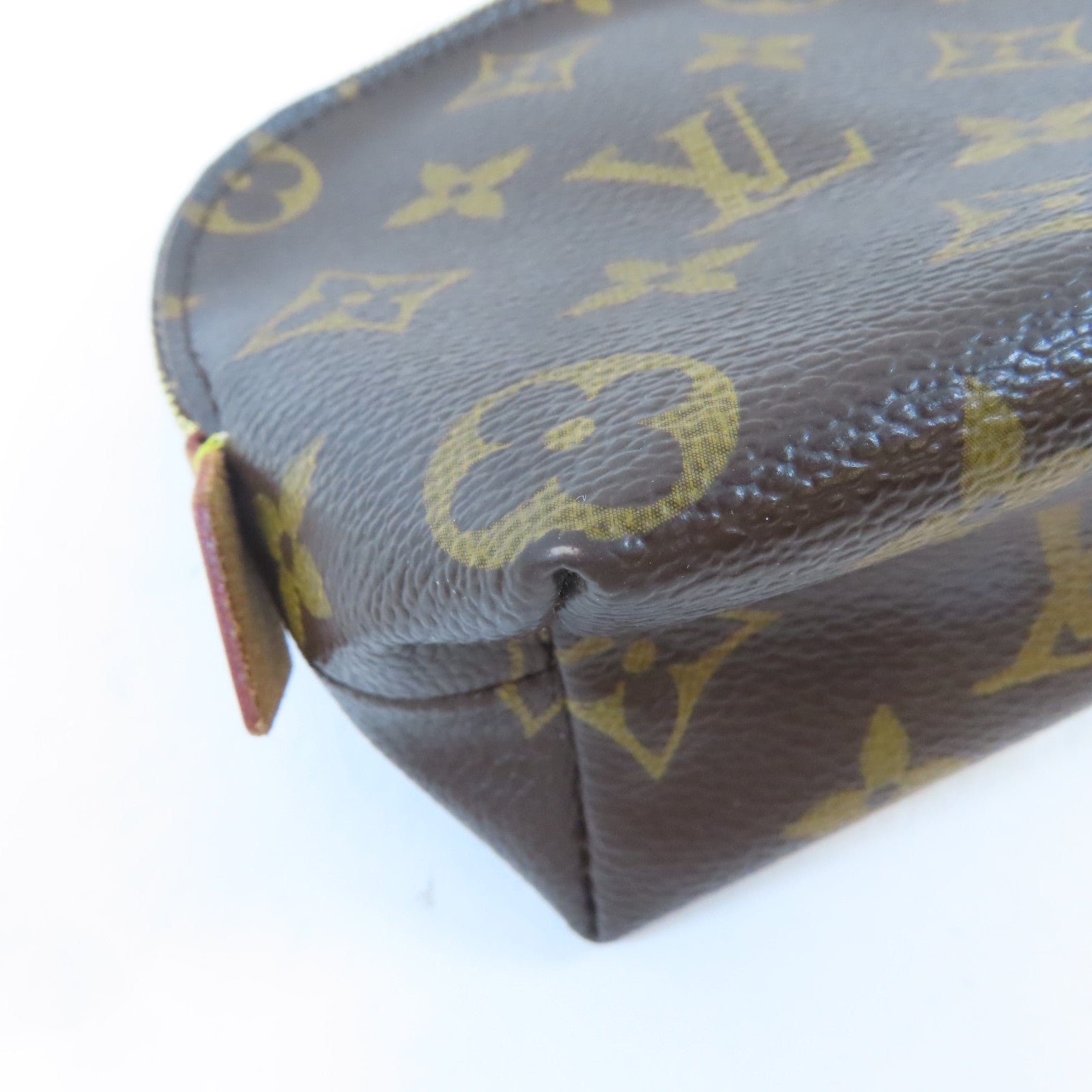 LOUIS VUITTON Monogram Cosmetic Pouch金扣小袋啡色