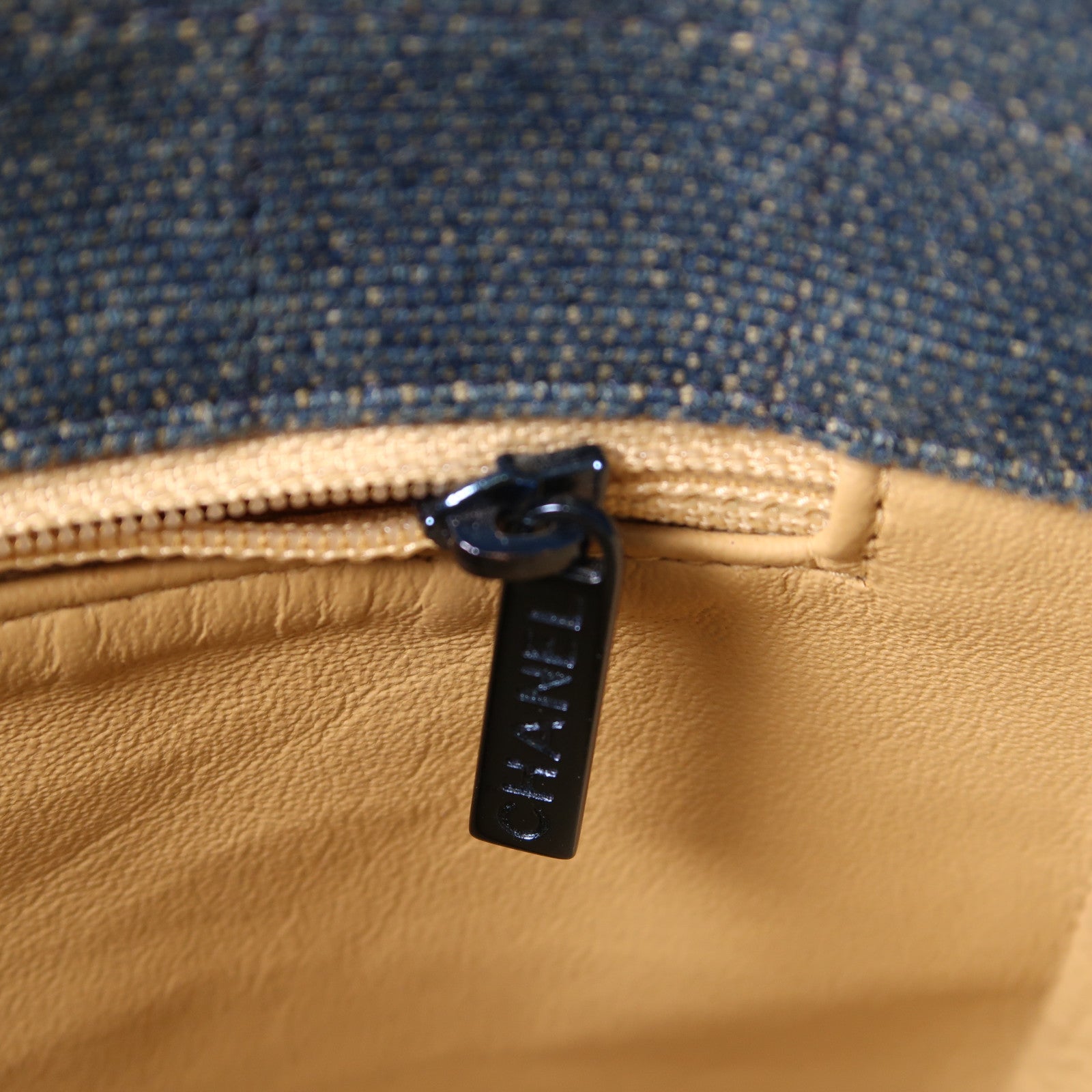 CHANEL CC Tote Bag Denim Blue