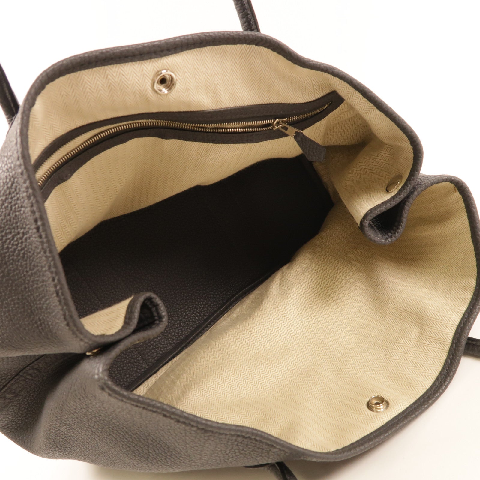 HERMES PHW Garden Party 36 Handbag Negonda Leather Plomb