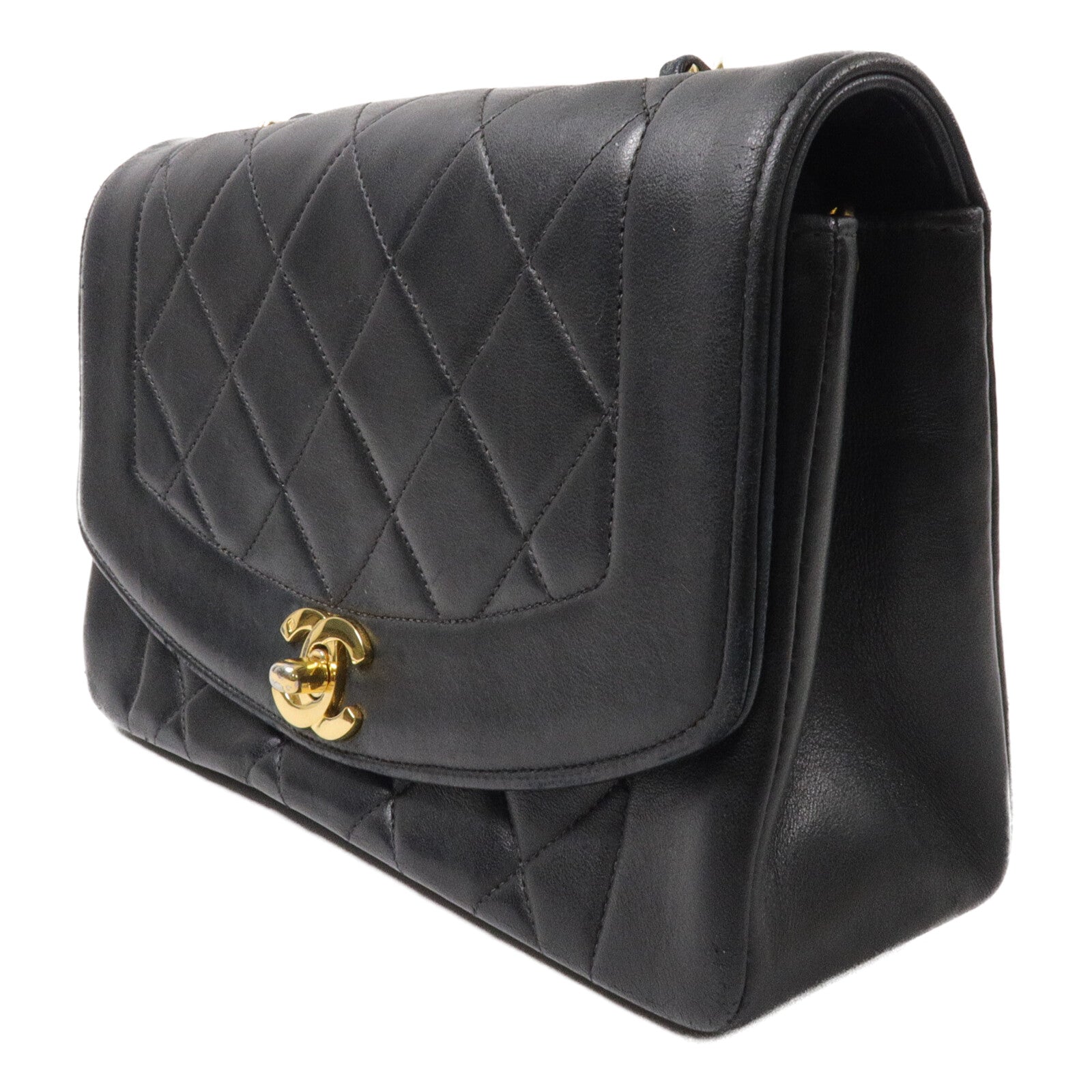 CHANEL 羊皮皮革Vintage Diana鏈帶肩背袋