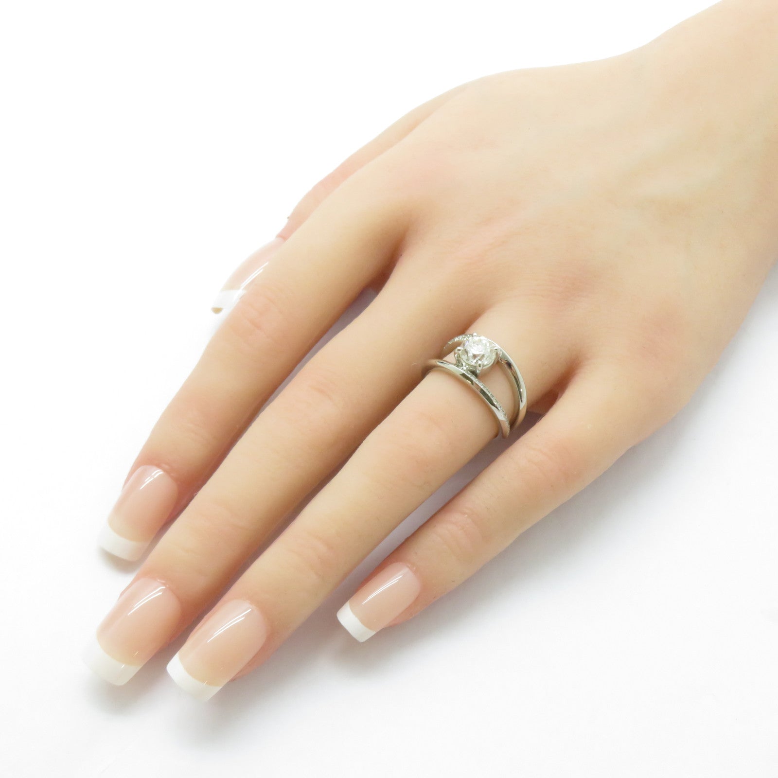 JEWELRY 【激減優惠】PT900鉑金Diamond Ring 1.326/0.17ct鑽石戒指US#6