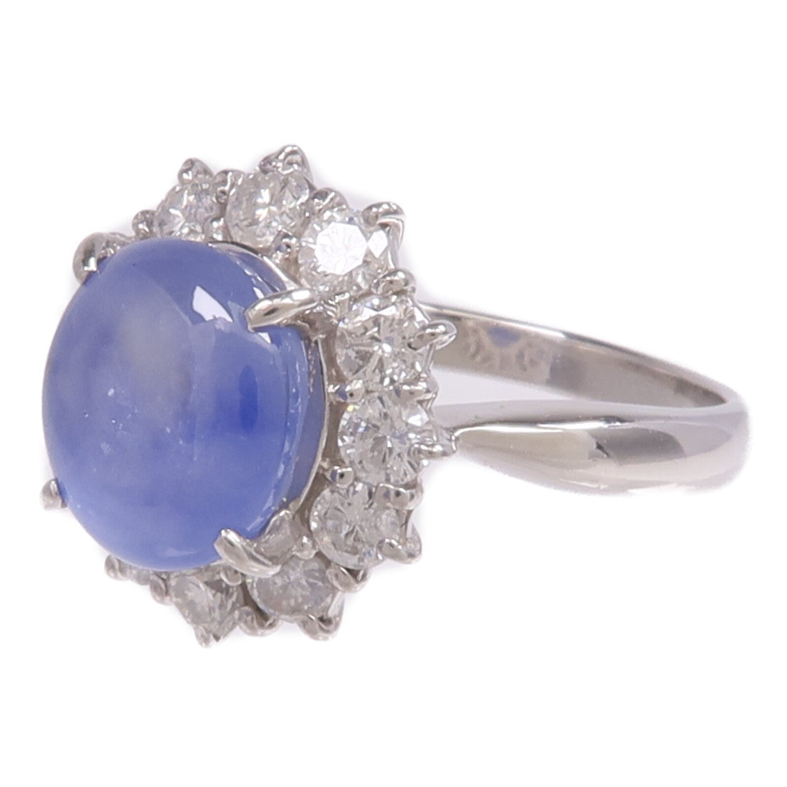 JEWELRY PT900鉑金Sapphire Diamond Ring藍寶石/鑽石戒指US#7.25