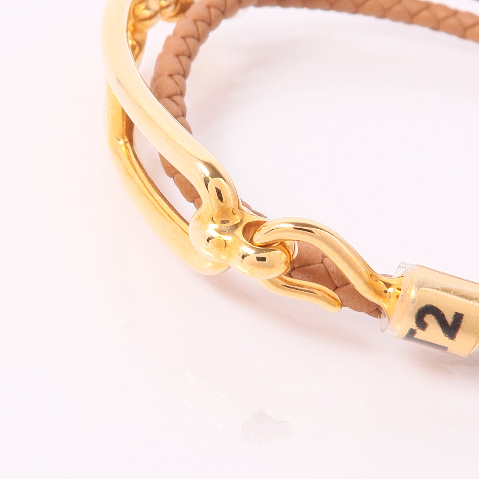 HERMES Swift皮革Roulis Double Tour Bracelet金扣手鐲Gold