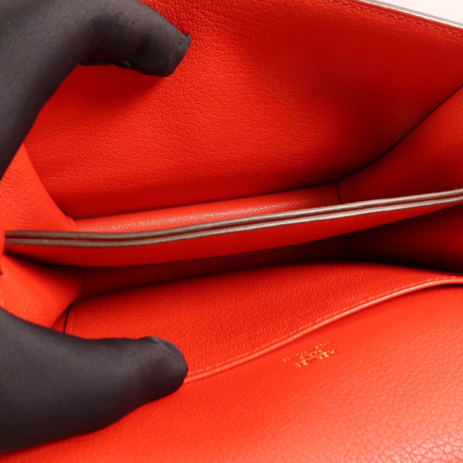 HERMES Evercolor皮革Mini Roulis金扣肩背袋Rouge Tomate