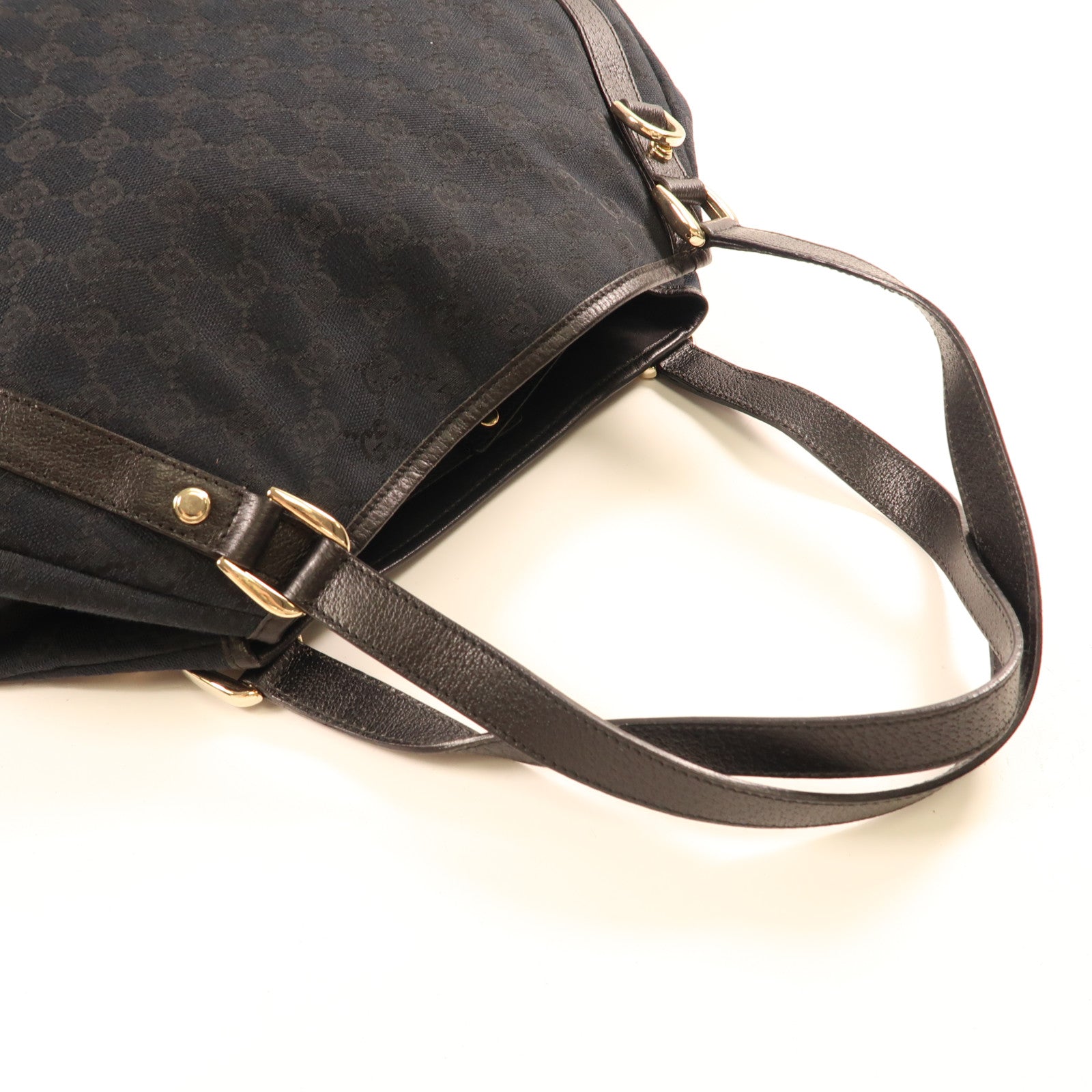 GUCCI 帆布Shoulder Bag金扣肩背袋黑色