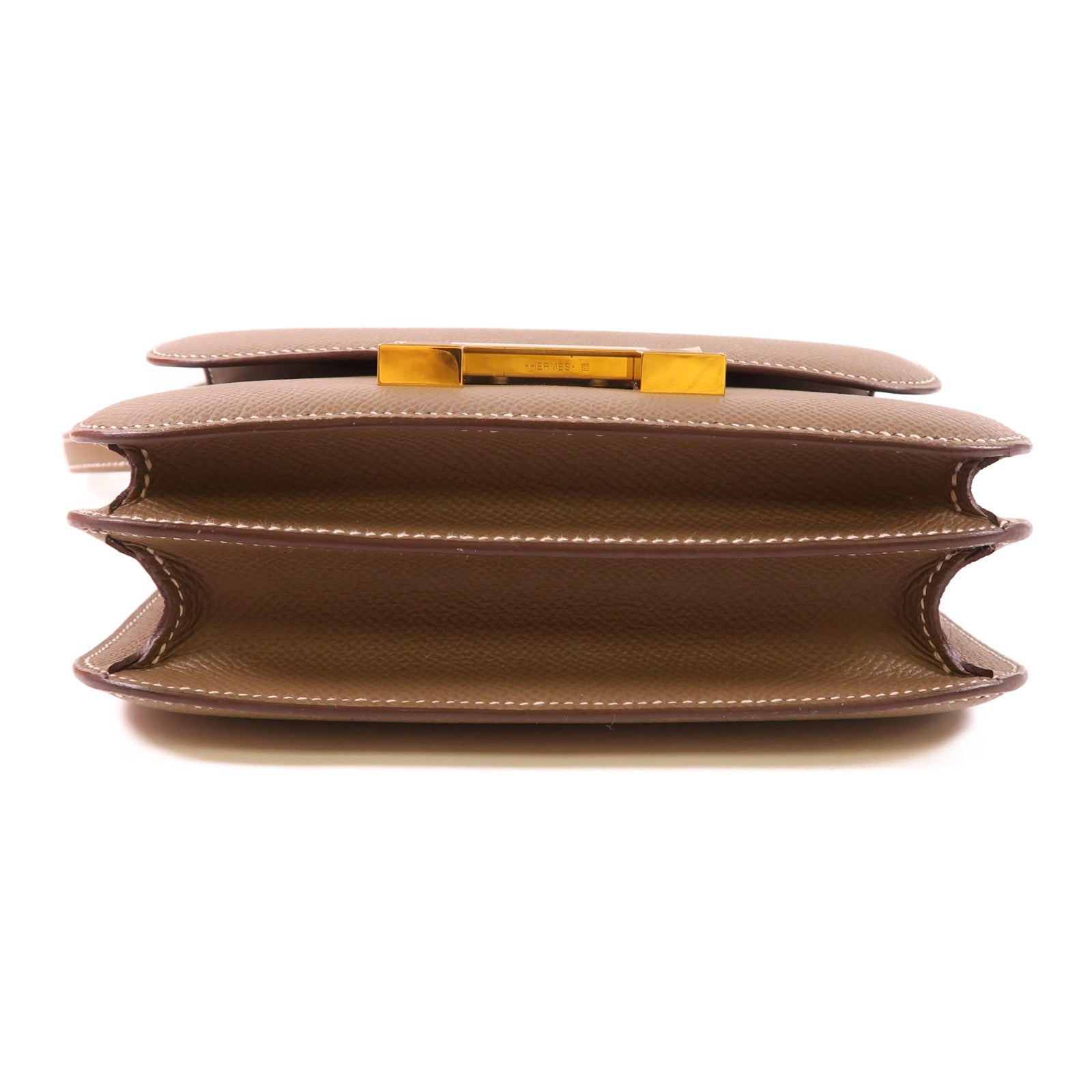 HERMES Epsom皮革Constance Mini金扣肩背袋Etoupe
