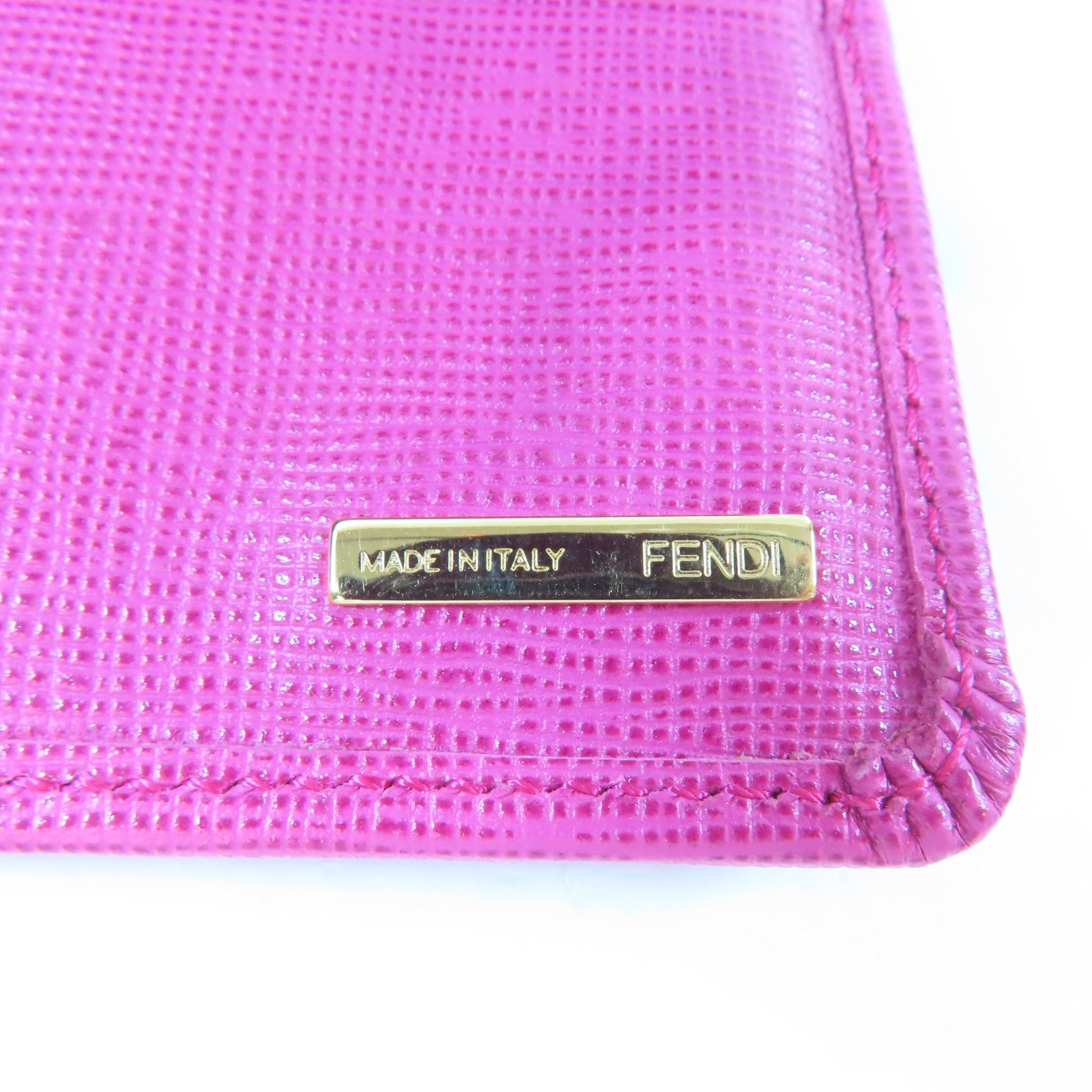 FENDI 【激減優惠】塗層帆布Long Wallet金扣長錢包啡色/粉紅色
