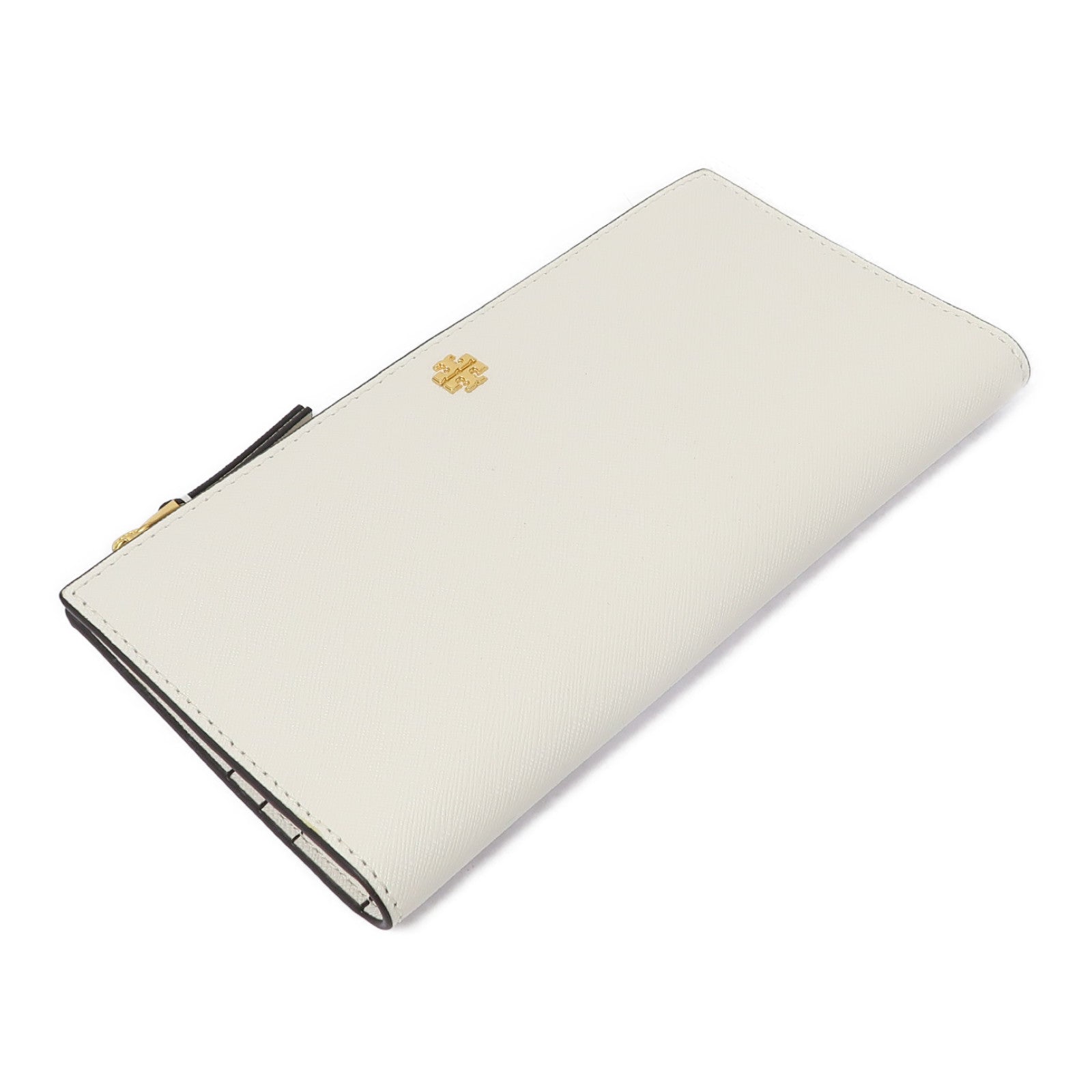 Tory Burch 牛皮皮革Zipper Long Wallet金扣長錢包白色