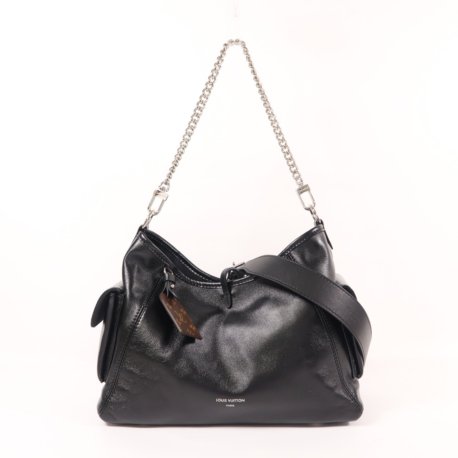 LOUIS VUITTON 羊皮皮革Carry All Vibe PM銀扣手挽肩背兩用袋