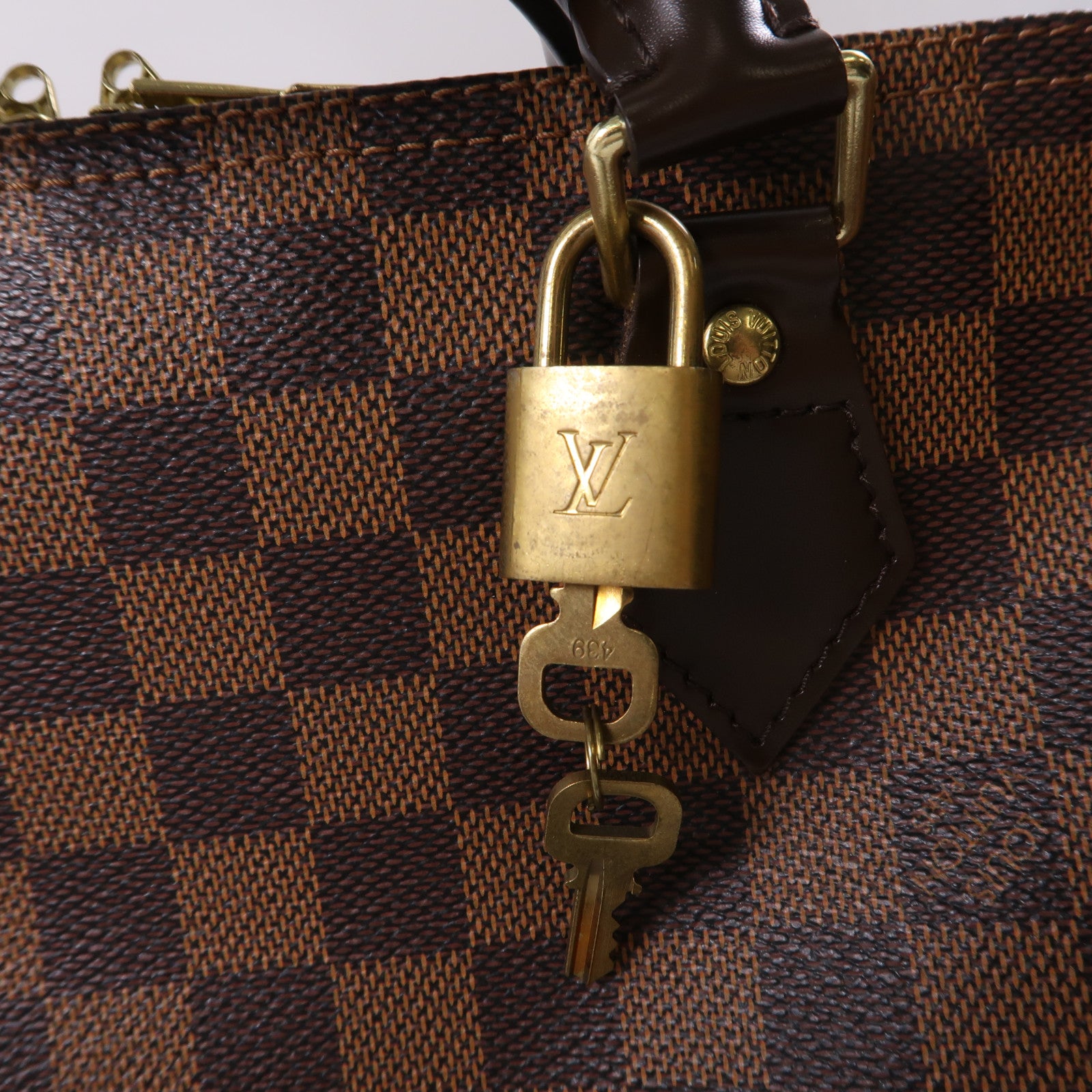 LOUIS VUITTON Damier Speedy Bandouliere 30金扣手挽肩背兩用袋啡色