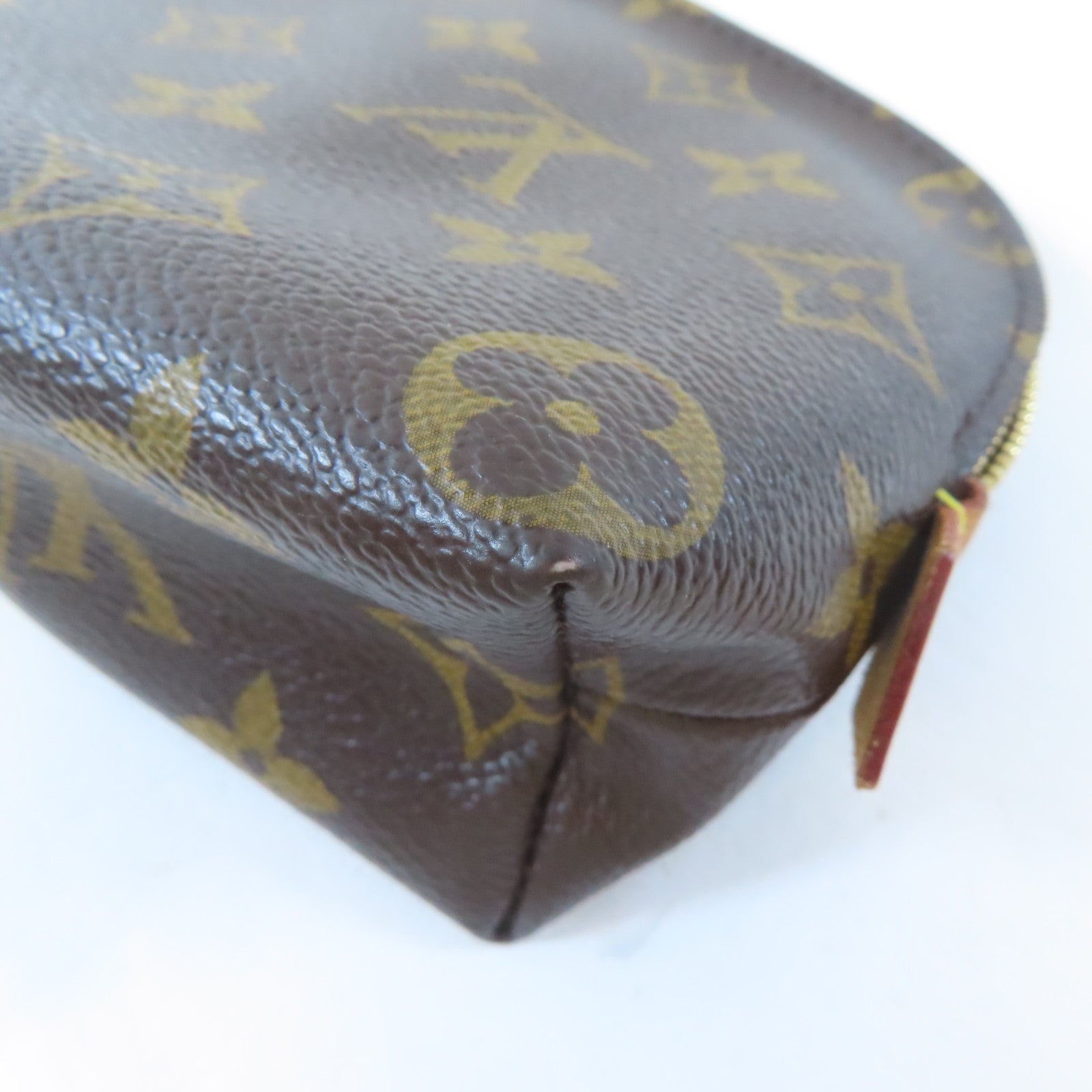 LOUIS VUITTON Monogram Cosmetic Pouch金扣小袋啡色