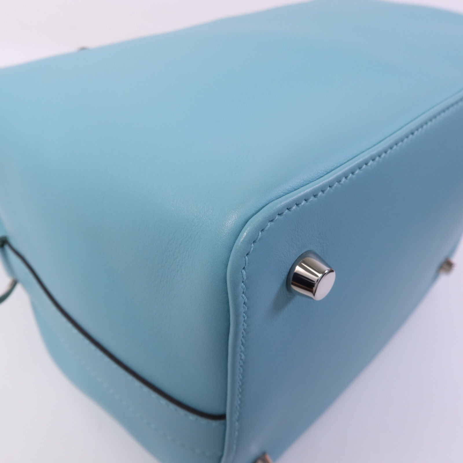 HERMES Swift皮革Toobox 20銀扣手挽肩背兩用袋Bleu St Cyr