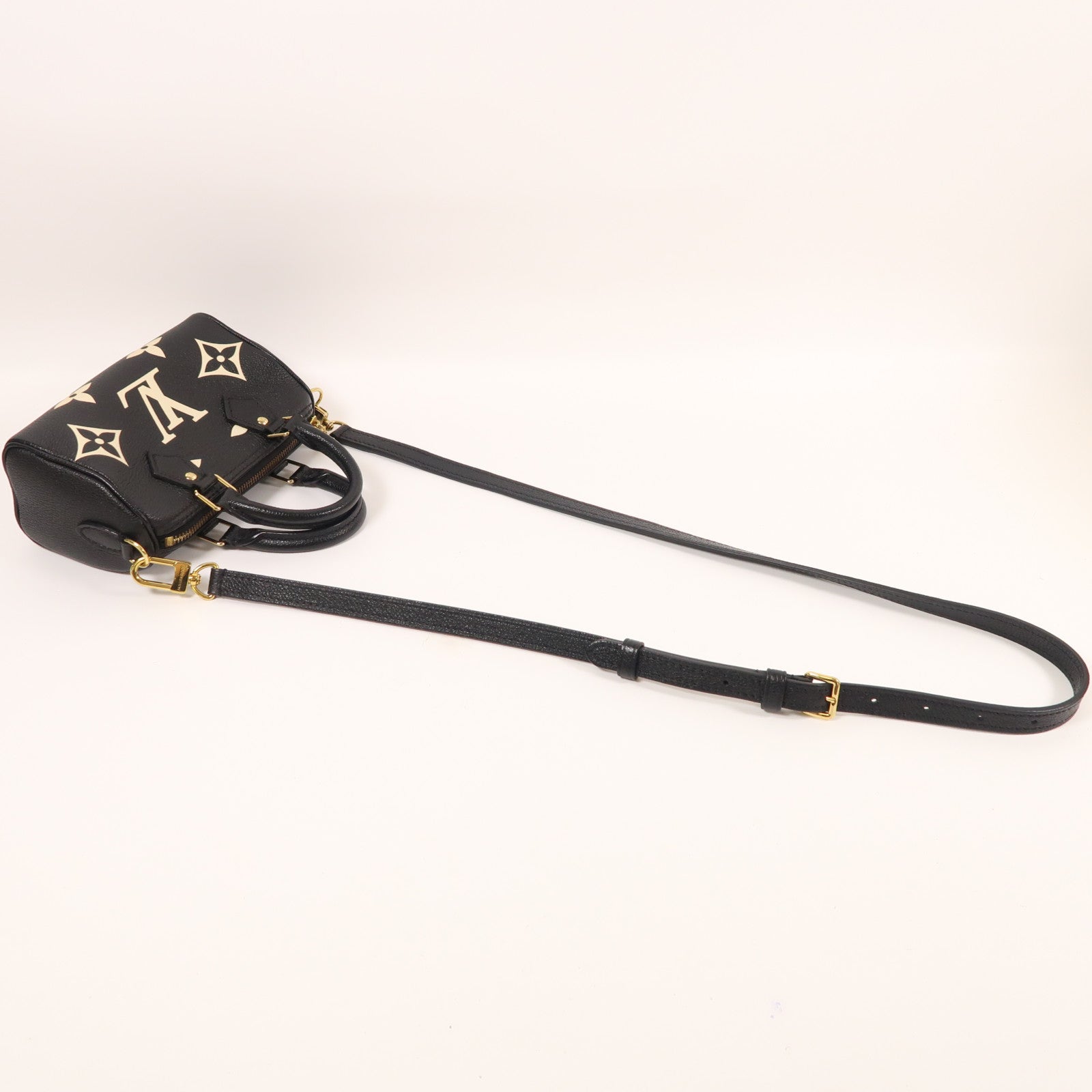 LOUIS VUITTON Monogram Empreinte Nano Speedy金扣手挽肩背兩用袋