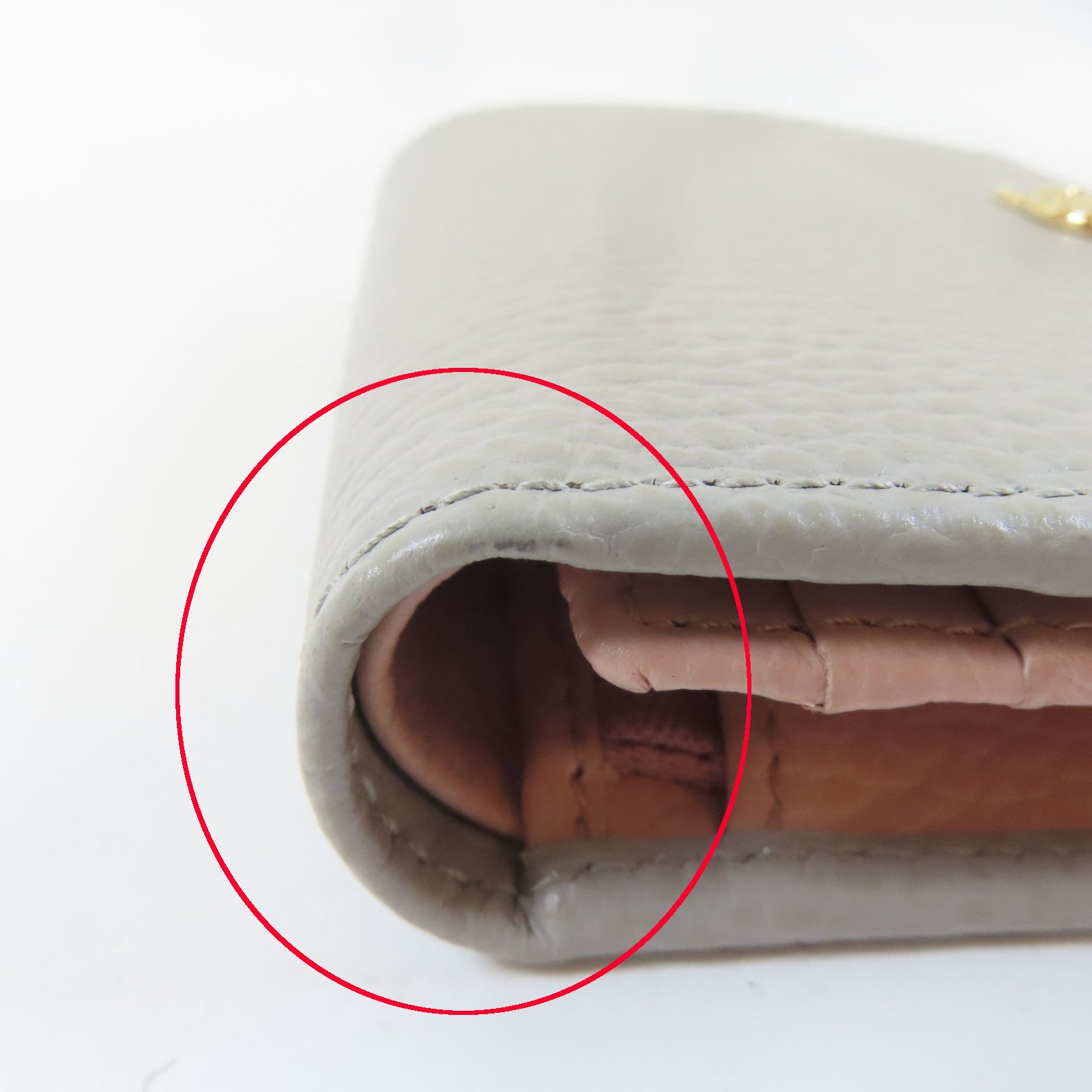 GUCCI 牛皮皮革Bifold Wallet金扣錢包灰色