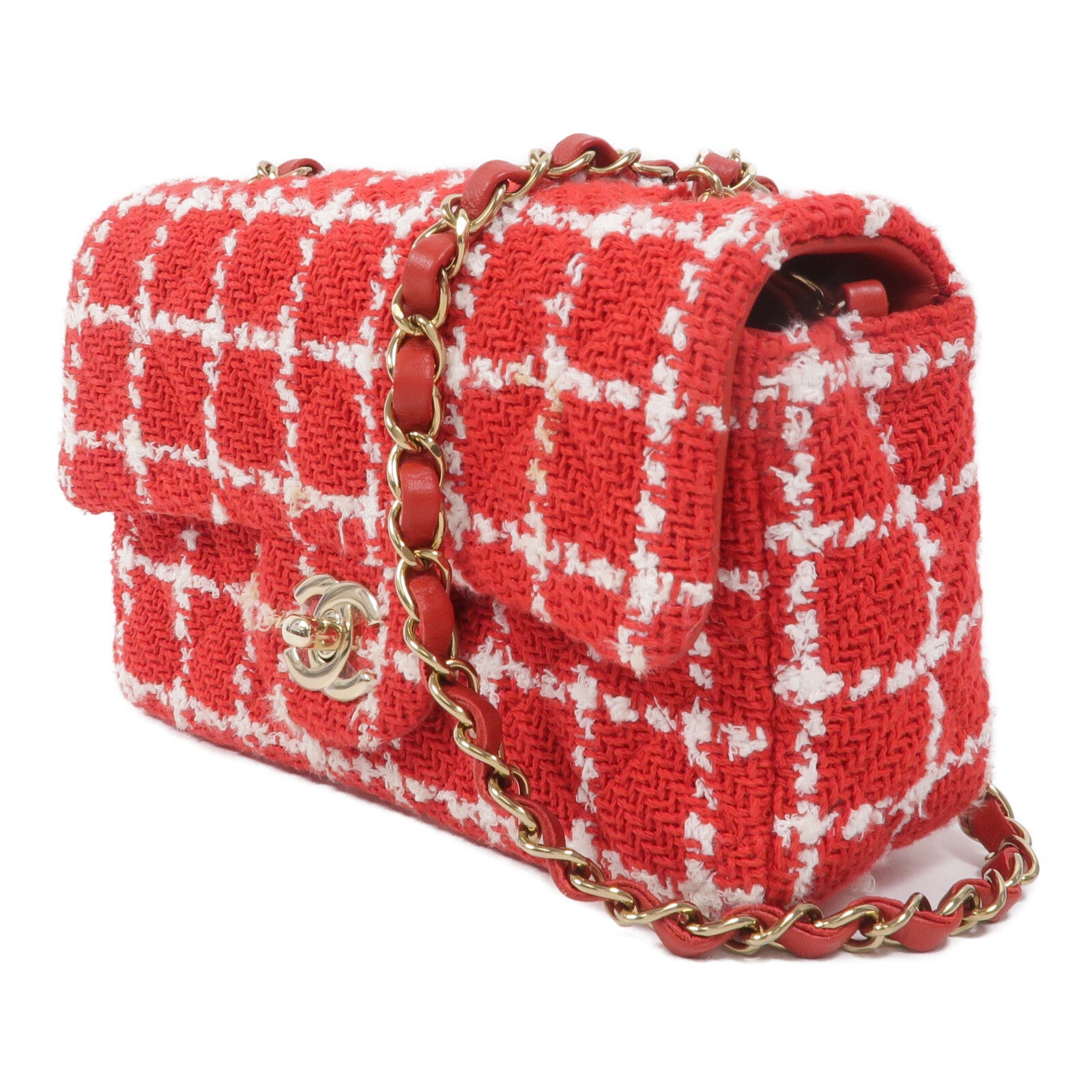 CHANEL Tweed Mini Flap鏈帶肩背袋