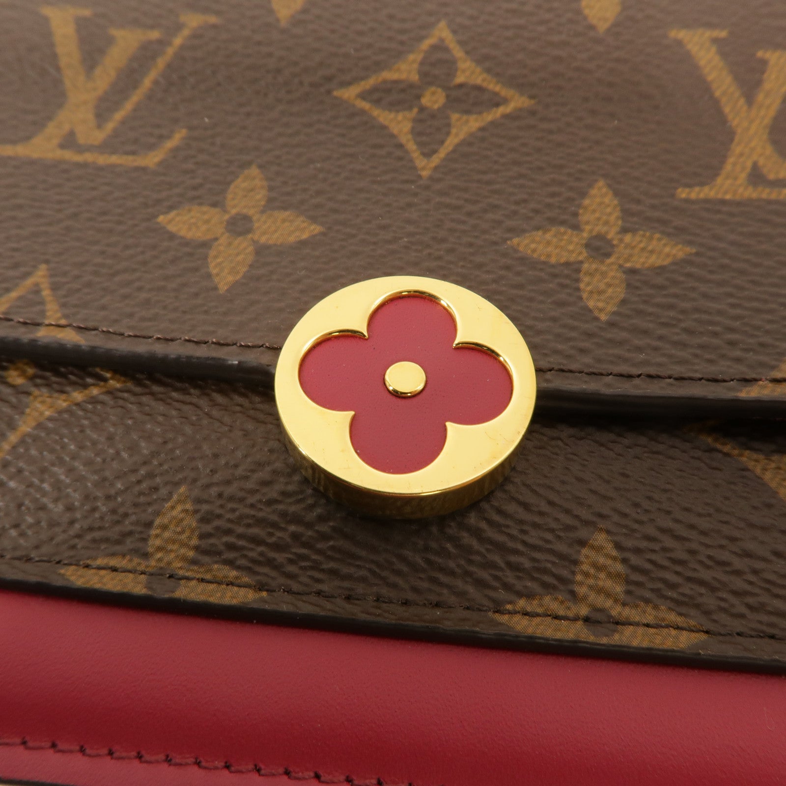LOUIS VUITTON Monogram Portefeuille Flore鏈帶肩背袋