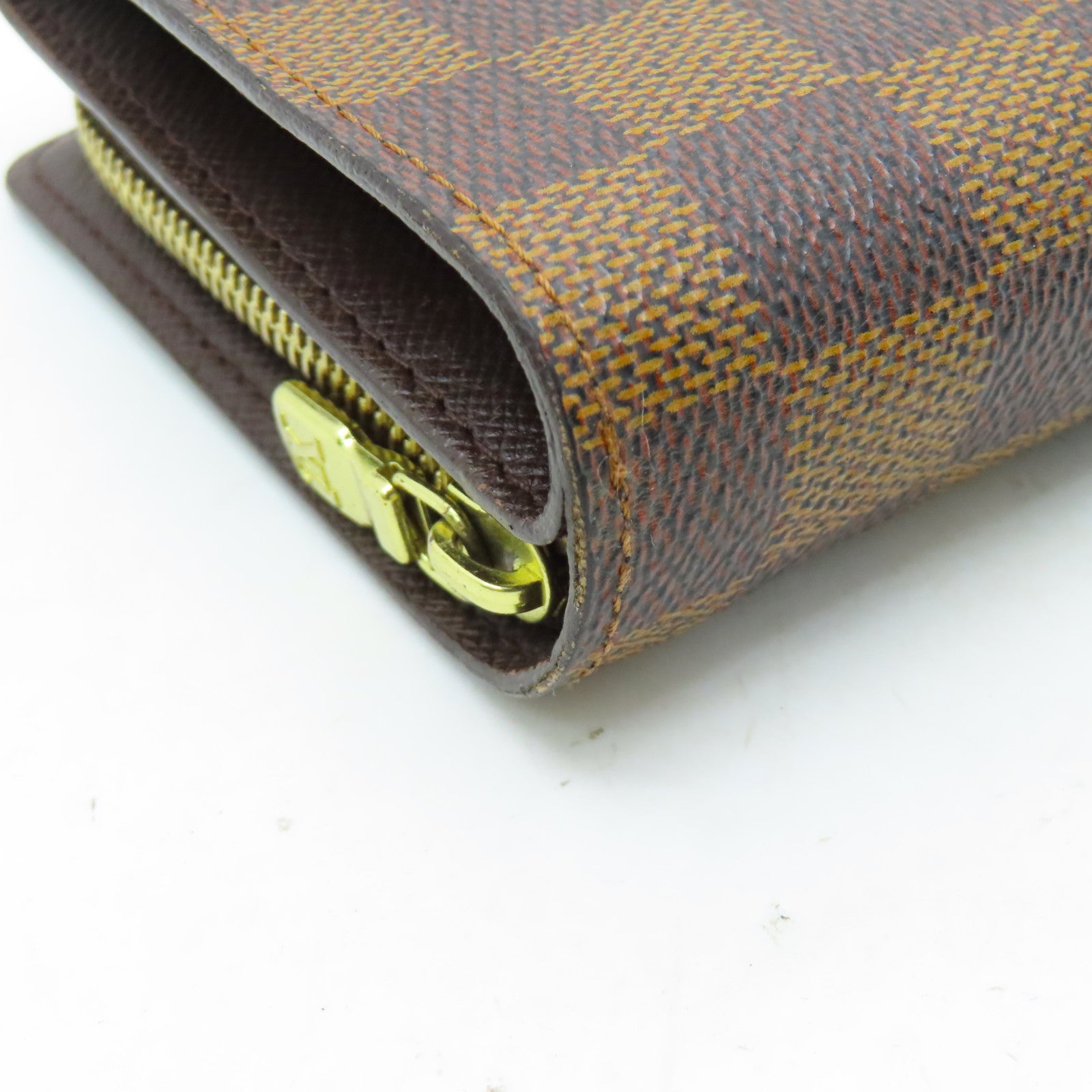 LOUIS VUITTON 【激減優惠】Damier Compact Zipper金扣錢包啡色