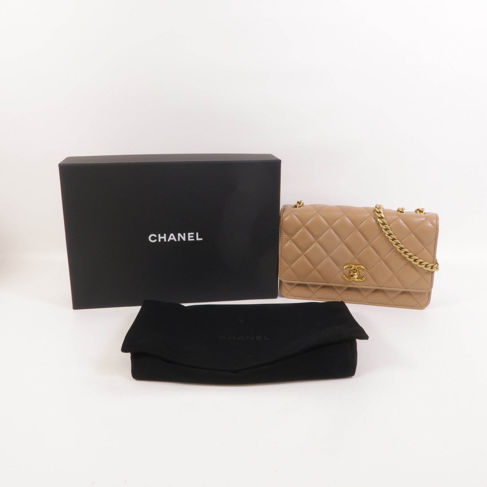 CHANEL 羊皮皮革WOC Wallet On Chain鏈帶肩背袋