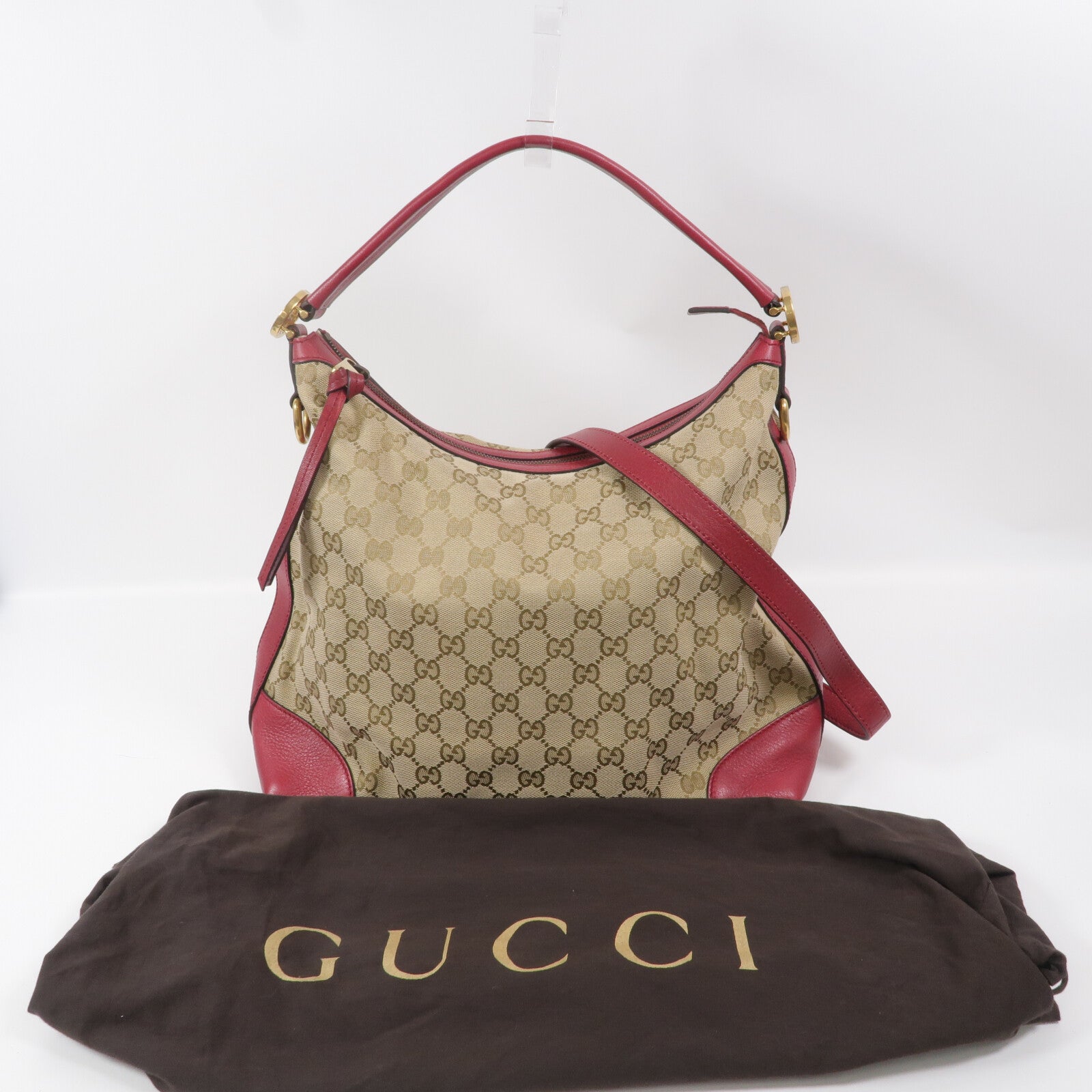 GUCCI 帆布Miss GG Hobo手挽肩背兩用袋