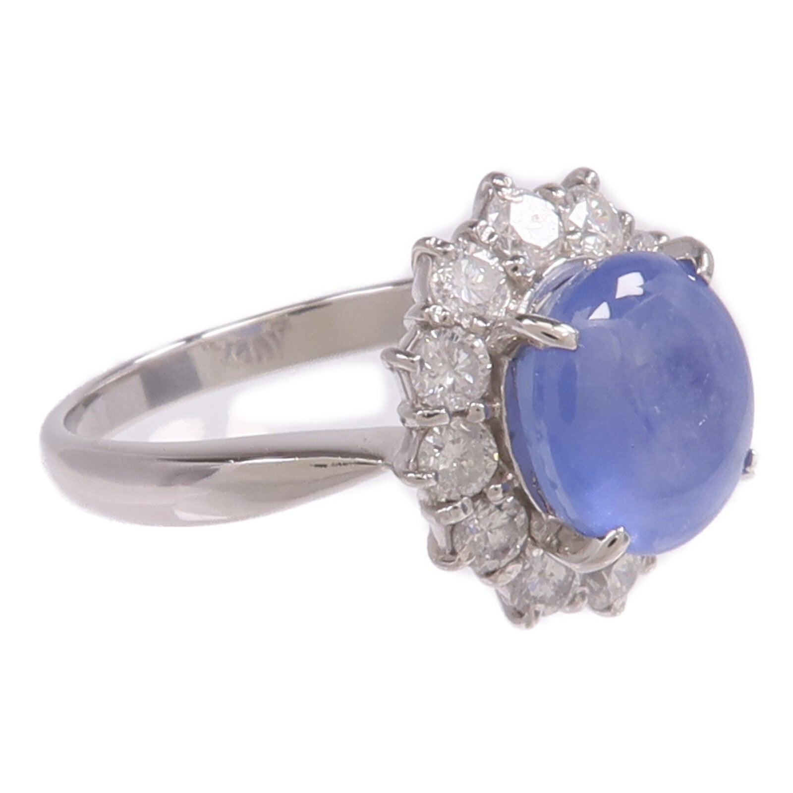 JEWELRY PT900鉑金Sapphire Diamond Ring藍寶石/鑽石戒指US#7.25