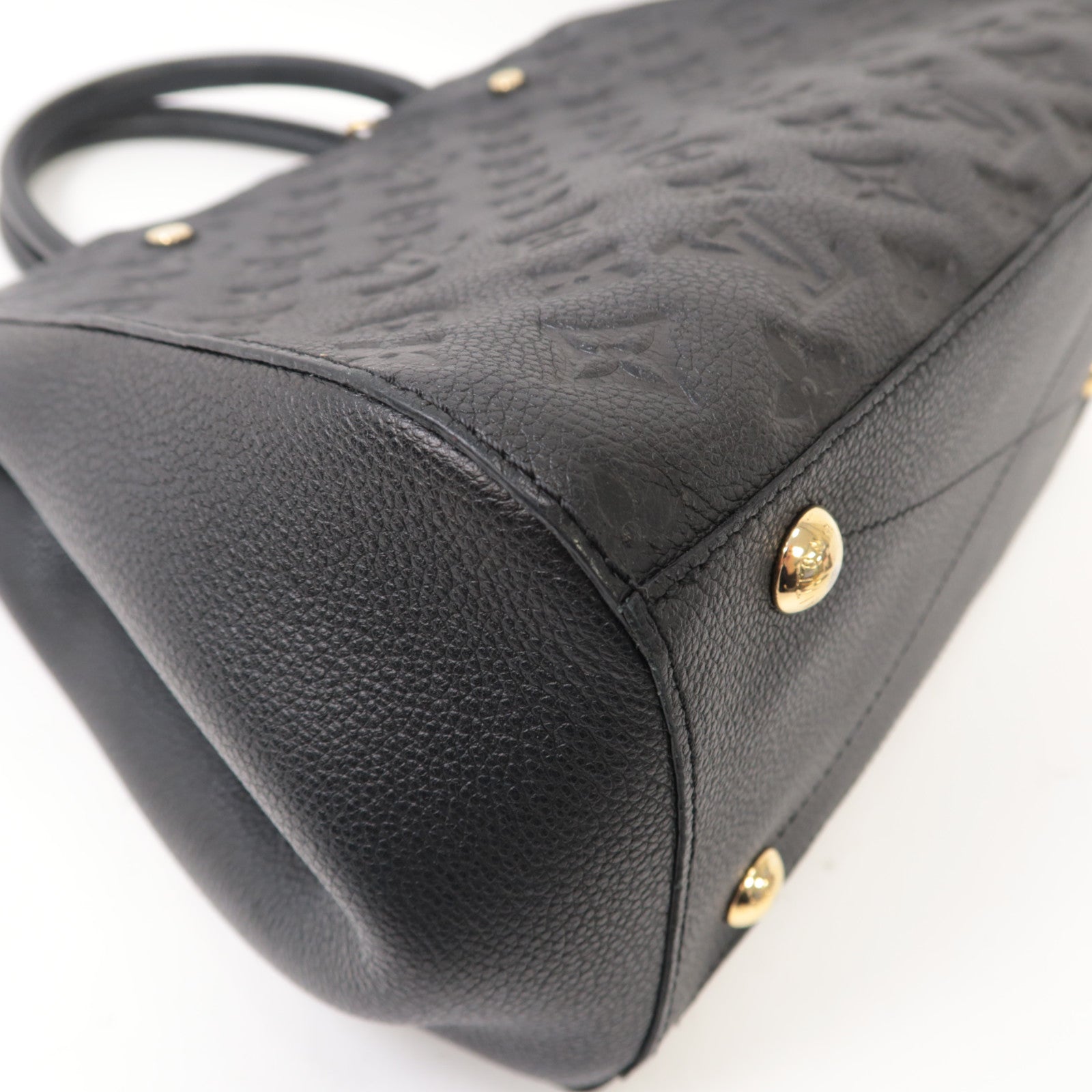 LOUIS VUITTON Monogram Empreinte Montaigne MM手挽肩背兩用袋黑色