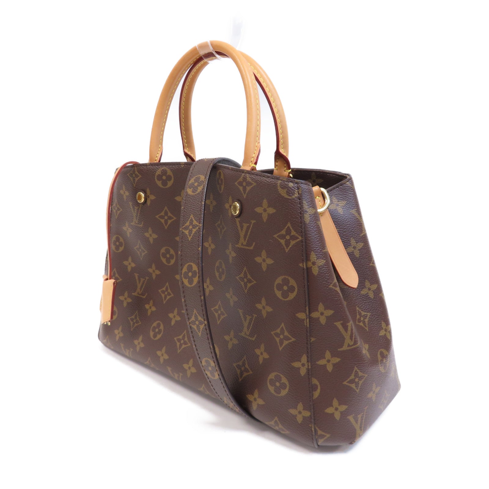 LOUIS VUITTON Monogram Montaigne MM金扣手挽肩背兩用袋啡色