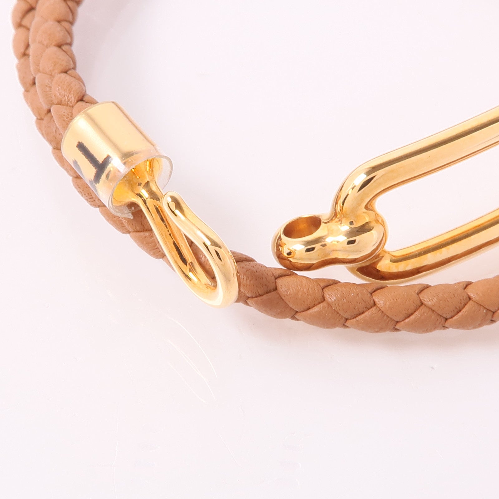 HERMES Swift皮革Roulis Double Tour Bracelet金扣手鐲Gold