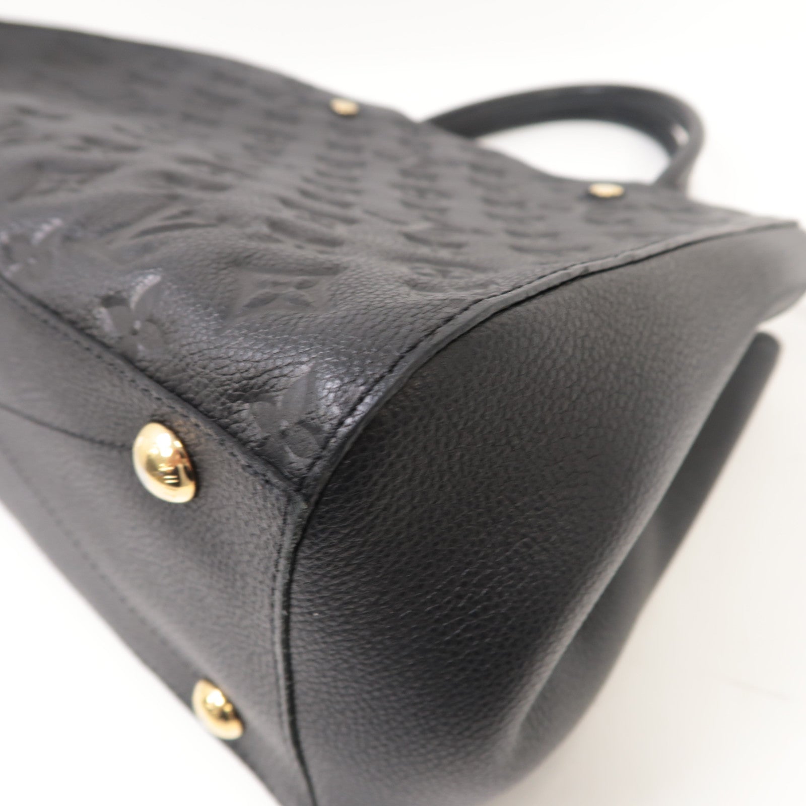 LOUIS VUITTON Monogram Empreinte Montaigne MM手挽肩背兩用袋黑色