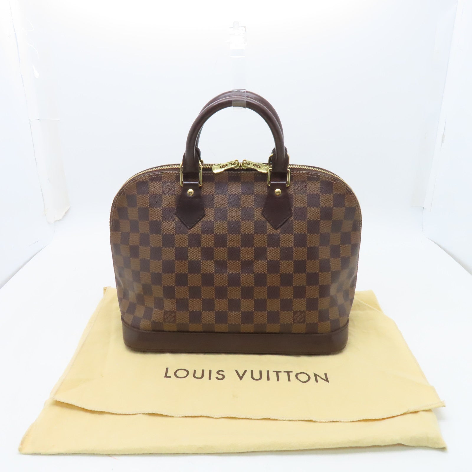 LOUIS VUITTON 【激減優惠】Damier Alma金扣手挽袋啡色