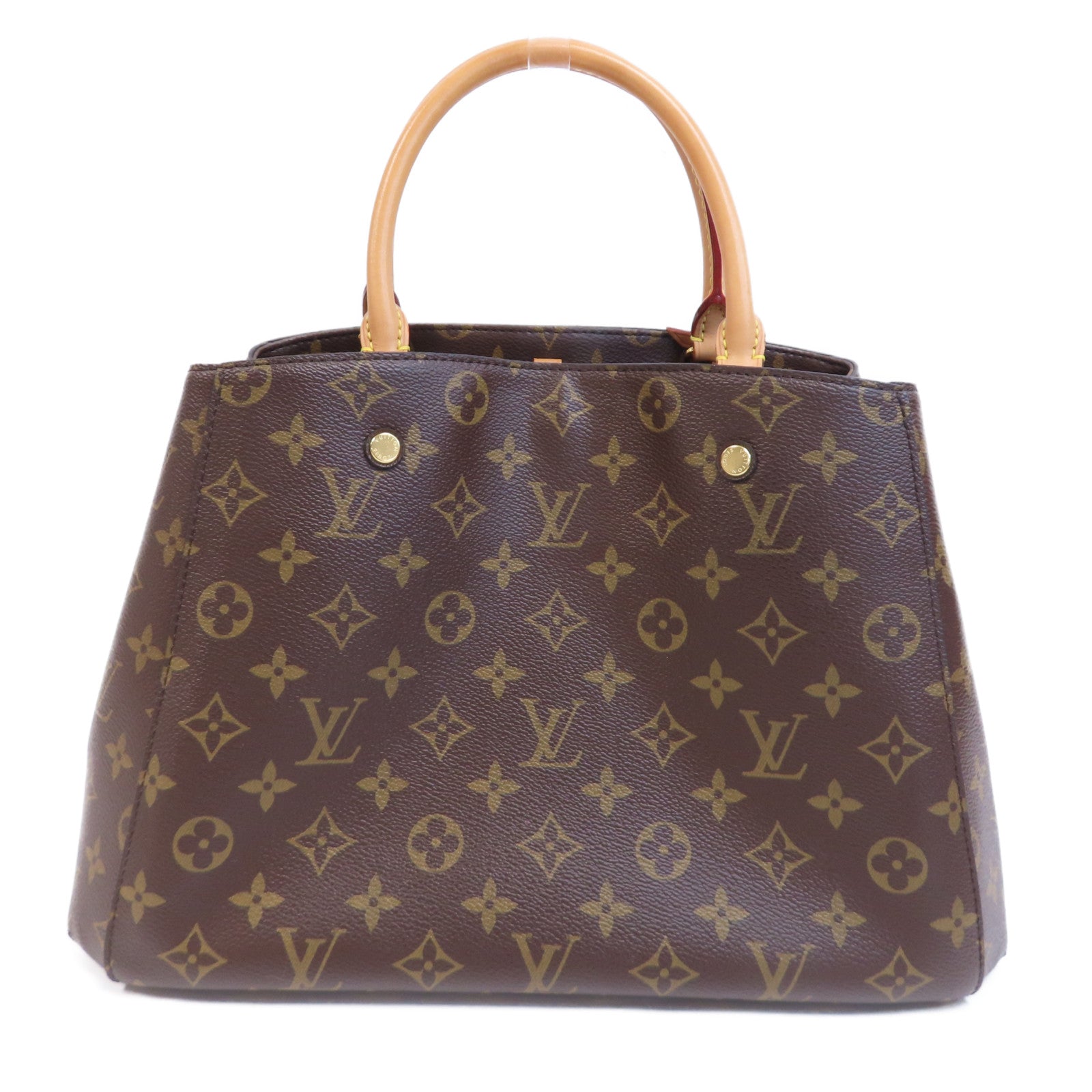 LOUIS VUITTON Monogram Montaigne MM金扣手挽肩背兩用袋啡色