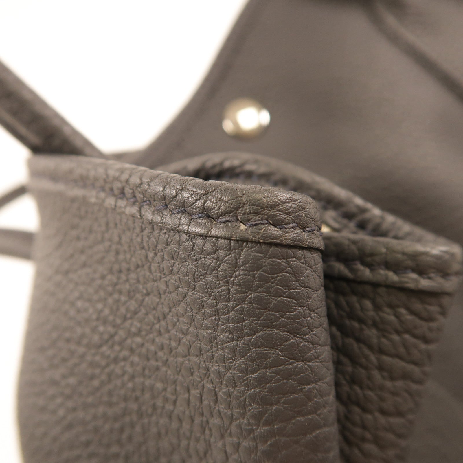 HERMES Negonda皮革Garden Party 36銀扣手挽袋Plomb