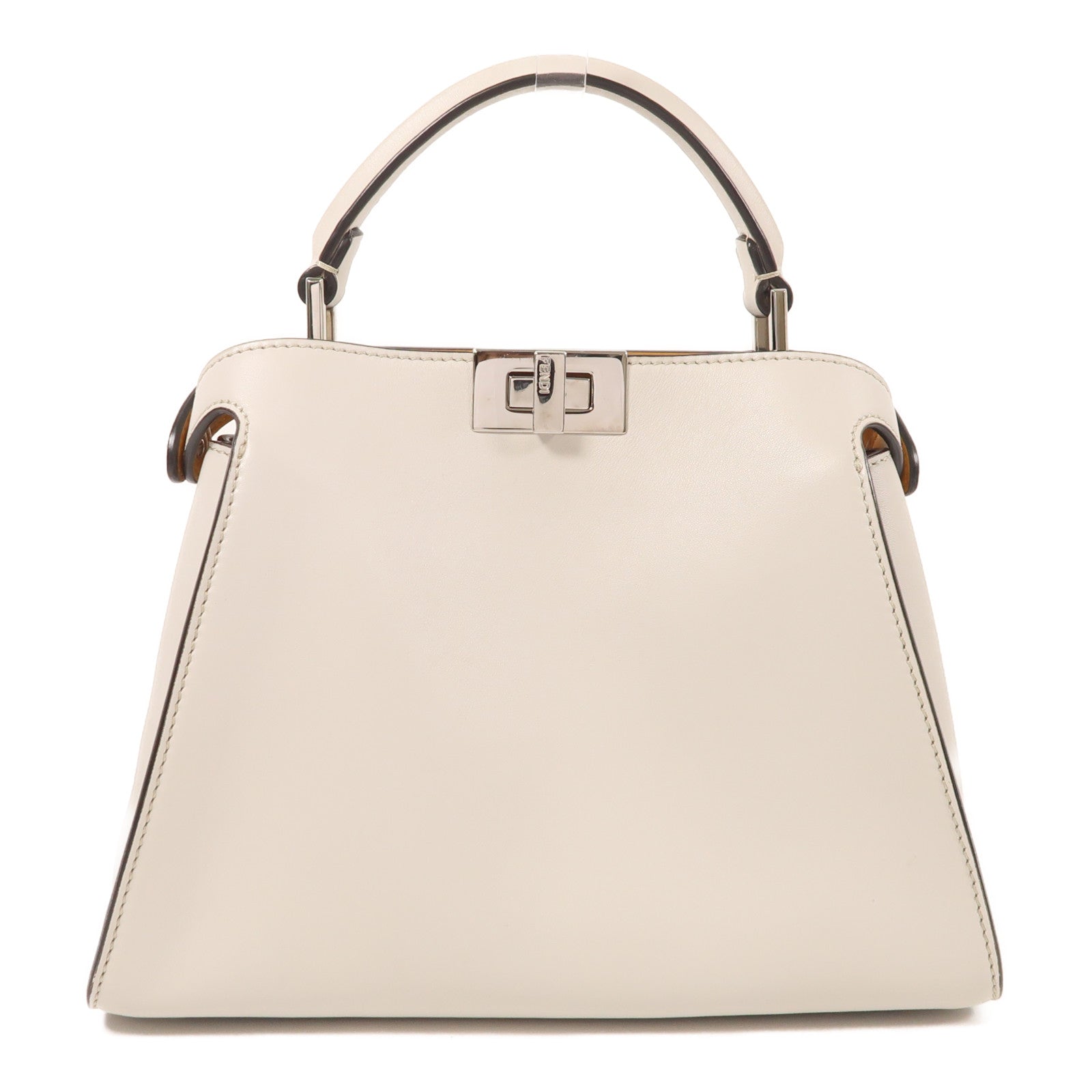 FENDI 牛皮皮革Peekaboo銀扣手挽肩背兩用袋