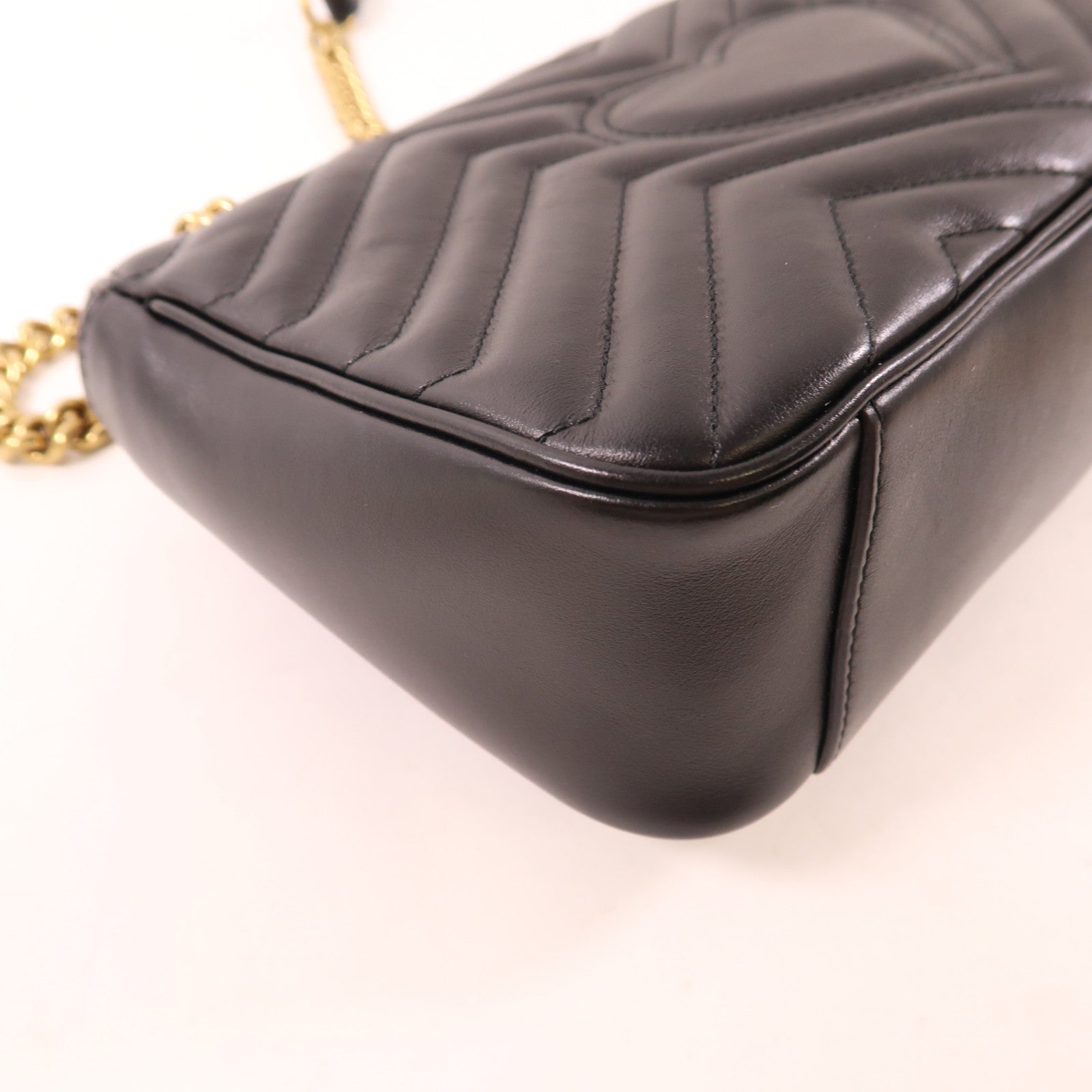 GUCCI 牛皮皮革GG Marmont Small Shoulder Bag金扣鏈帶肩背袋