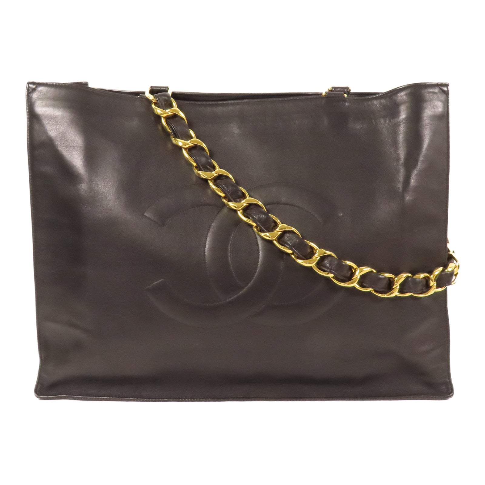 CHANEL 皮革Shoulder Tote金扣肩背袋/手挽袋