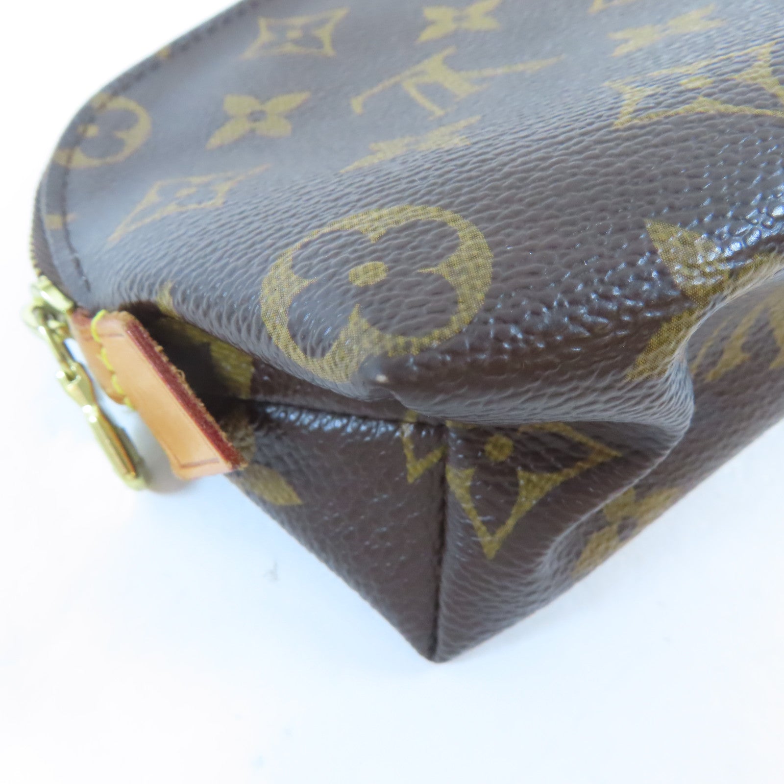 LOUIS VUITTON Monogram Cosmetic Pouch金扣小袋啡色