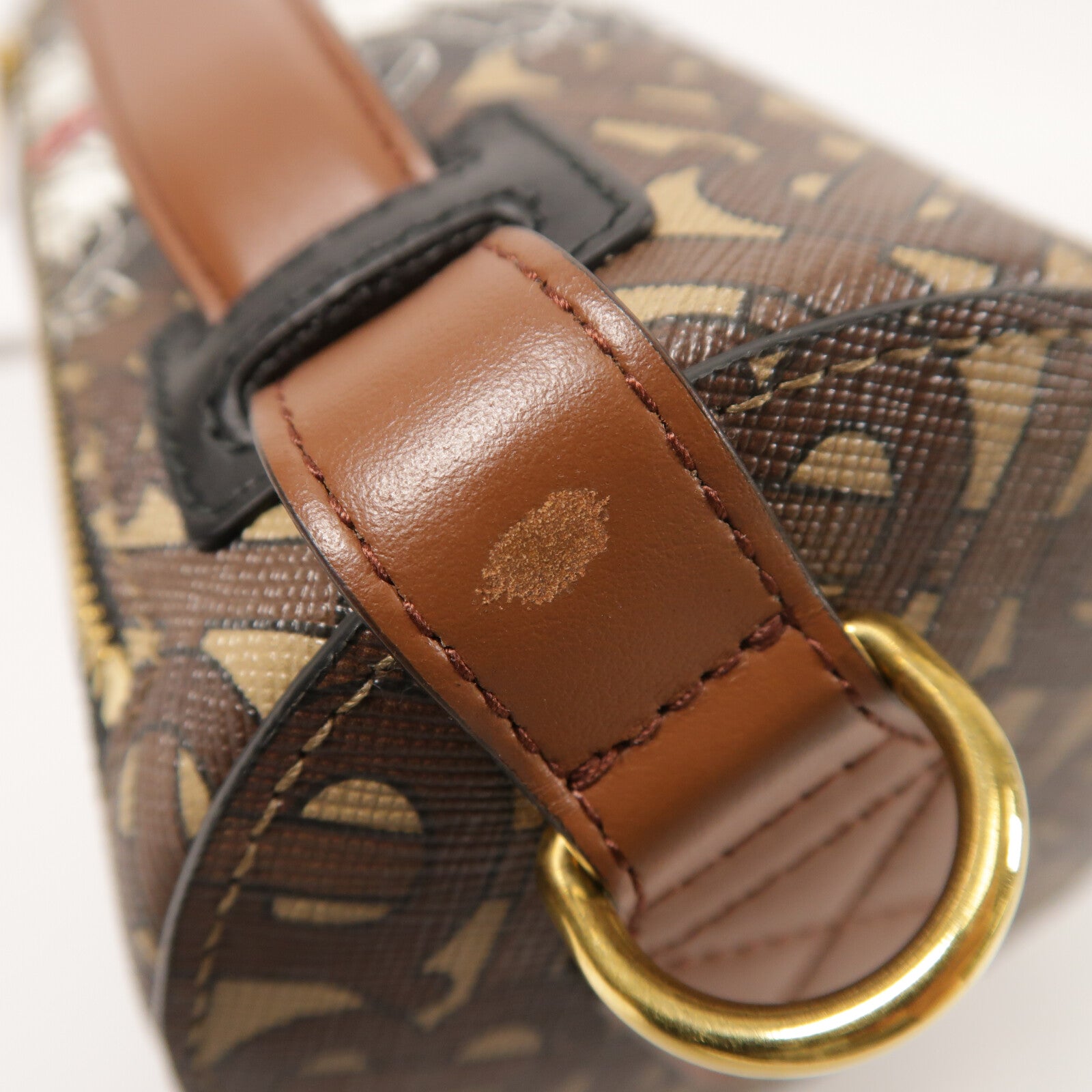 BURBERRY 塗層帆布Mongram Stripe金扣手挽肩背兩用袋