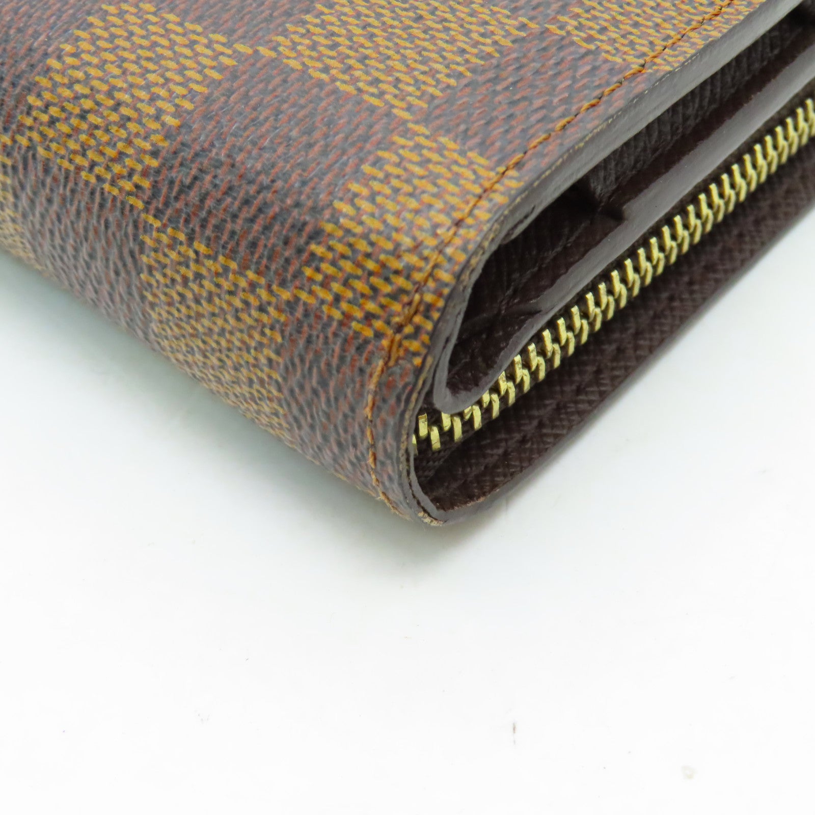 LOUIS VUITTON 【激減優惠】Damier Compact Zipper金扣錢包啡色