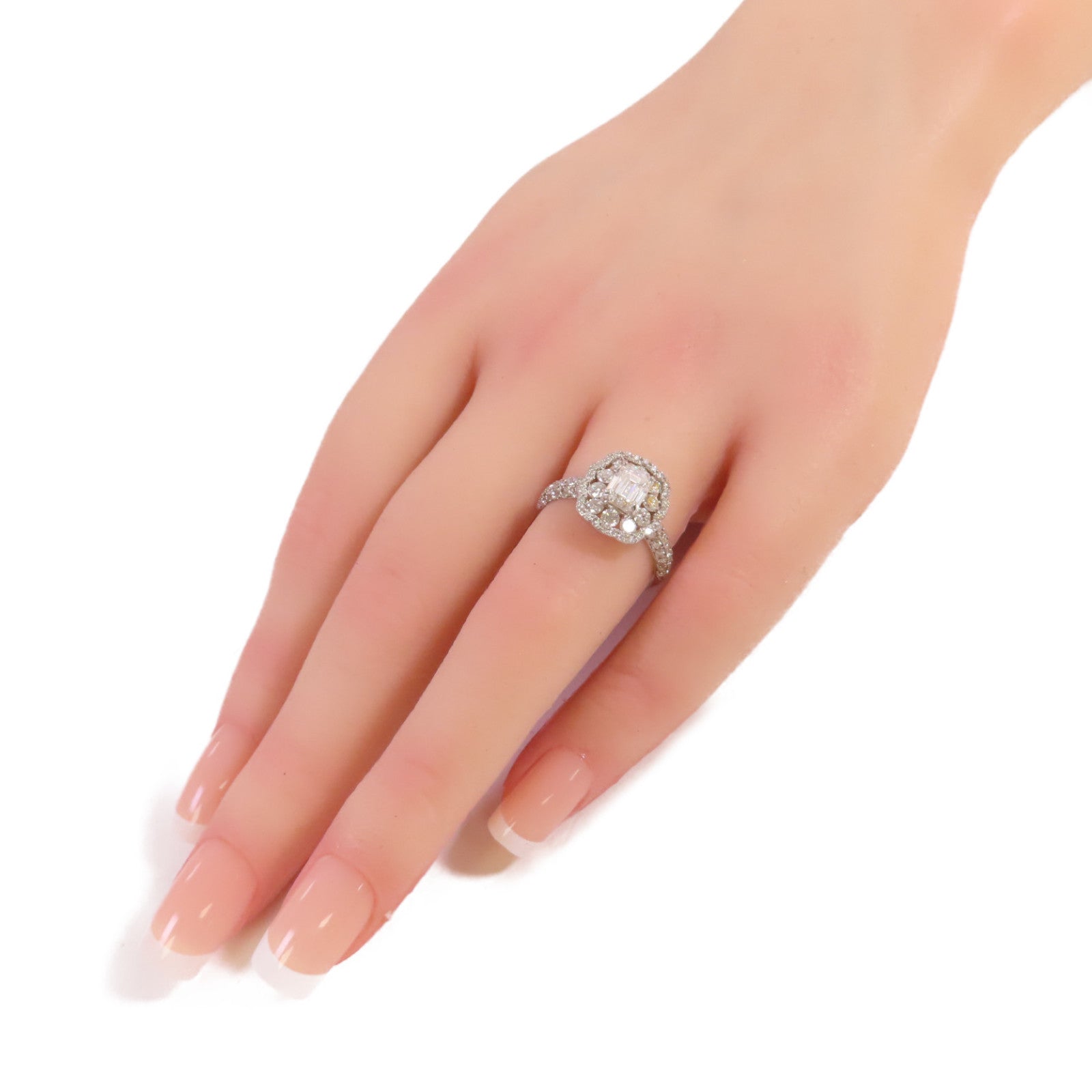 JEWELRY PT900鉑金/1.020ct鑽石/1.14ct鑽石Diamond Ring戒指US#5.5