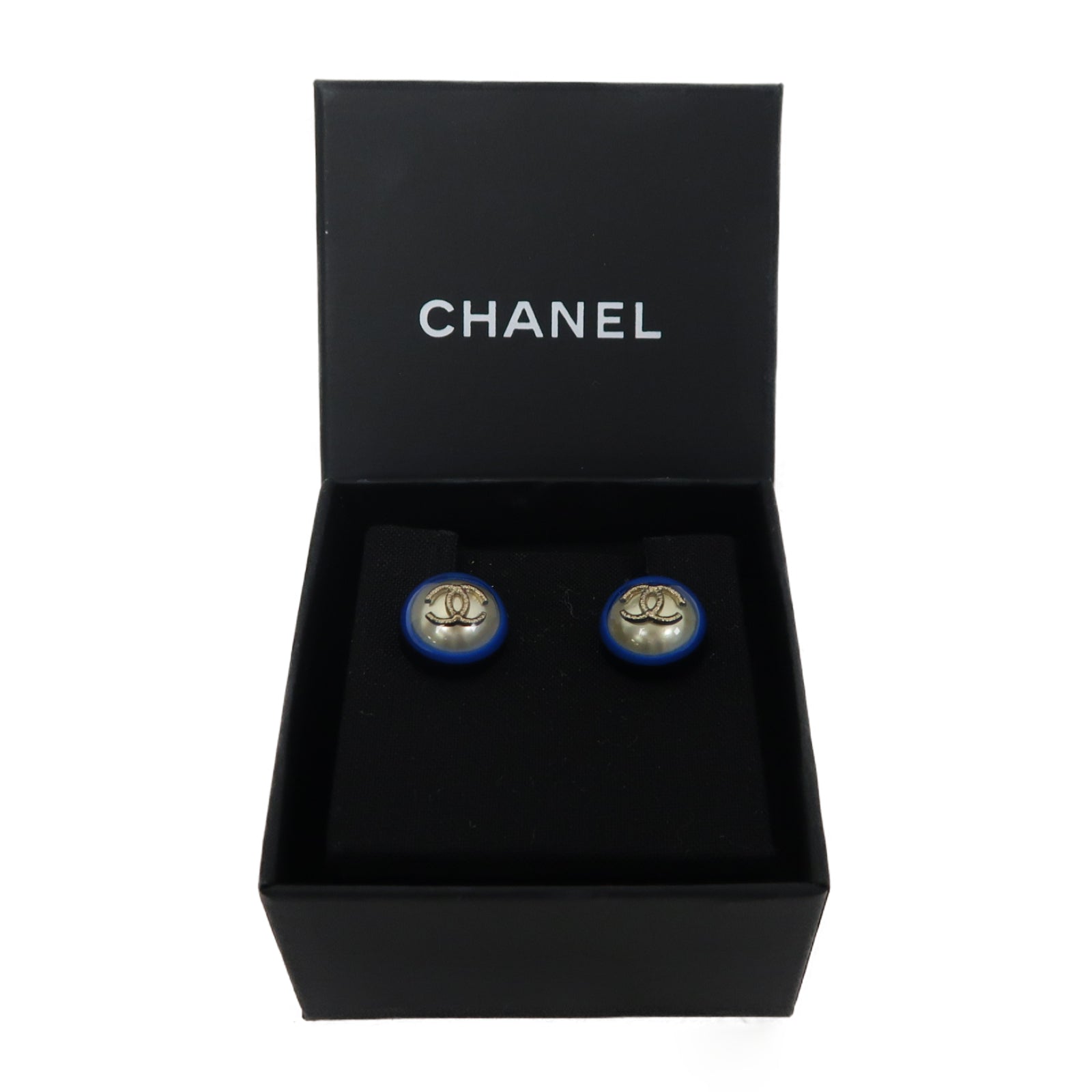 CHANEL 金屬Earrings耳環藍色/金色/黑色