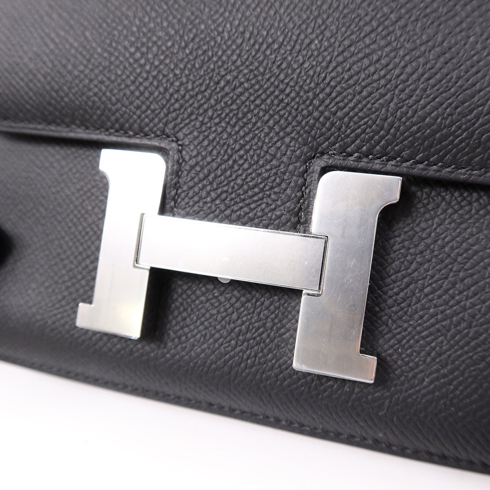 HERMES Epsom皮革Mini Constance肩背袋Noir