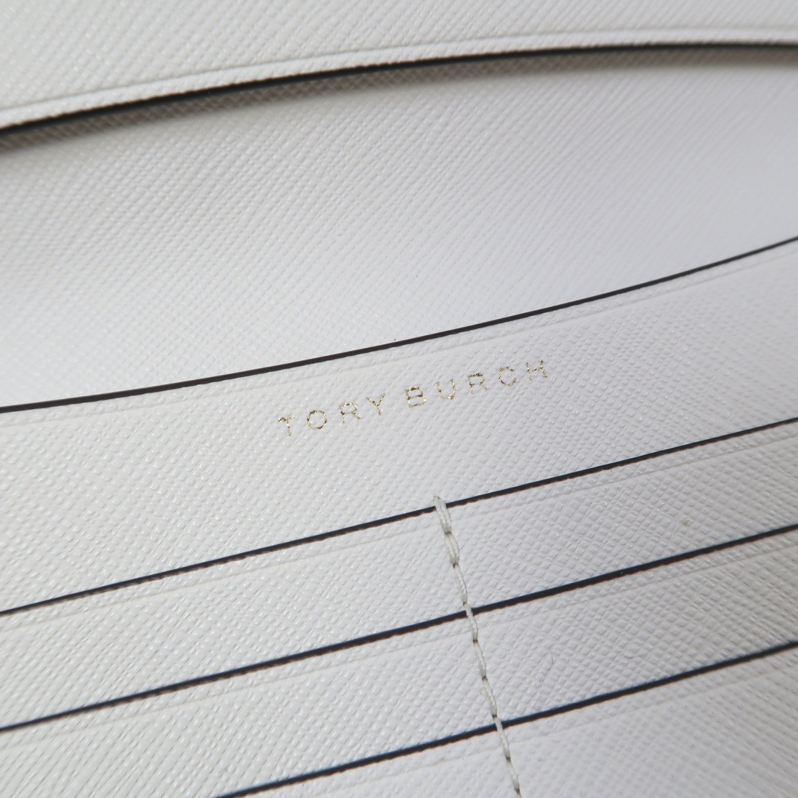 Tory Burch 牛皮皮革Zipper Long Wallet金扣長錢包白色