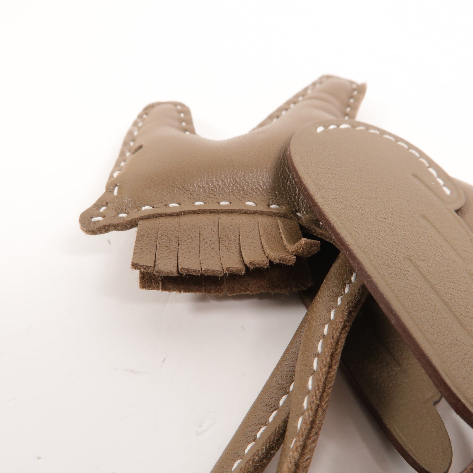HERMES Milo/Swift皮革Rodeo Pegase PM掛飾Etoupe