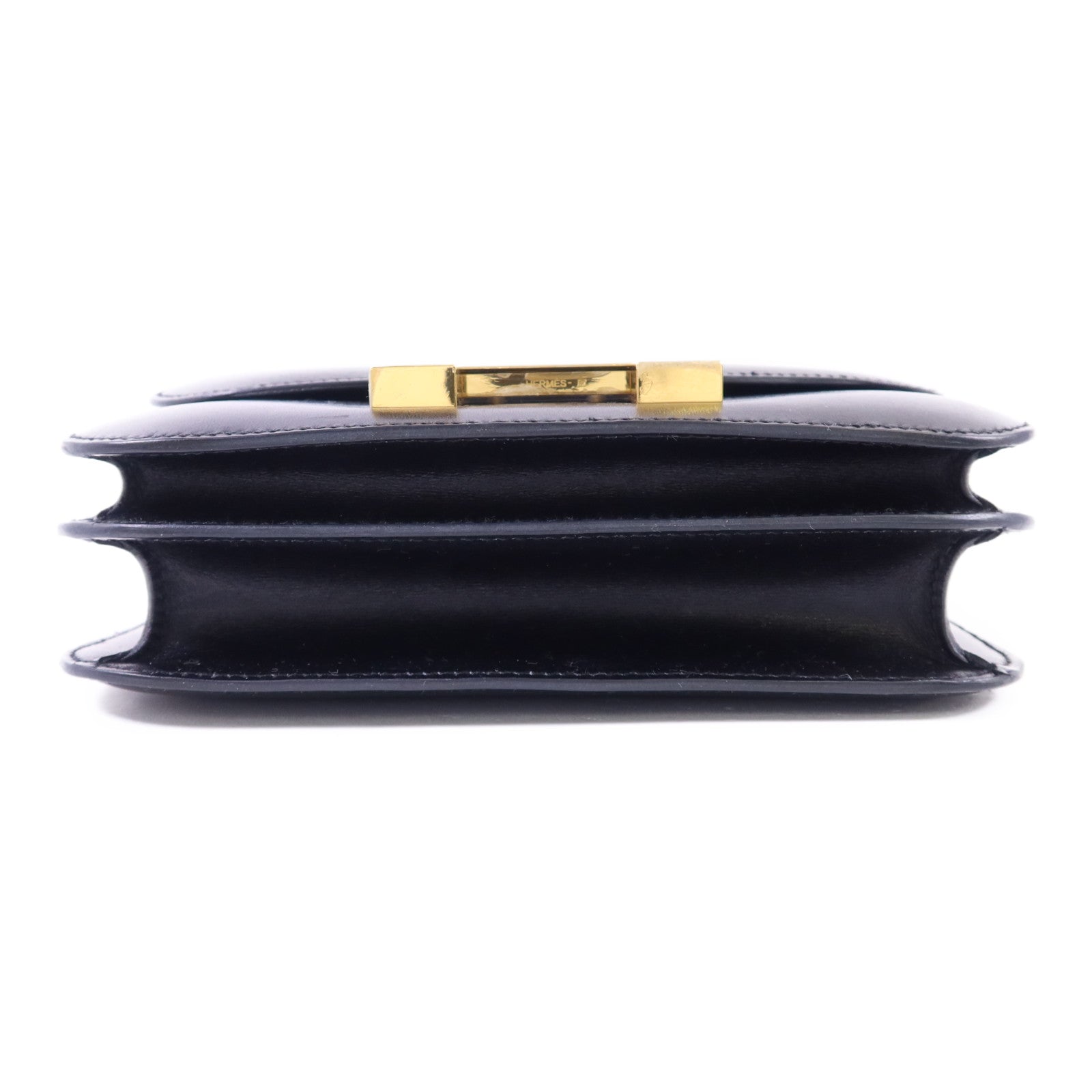 HERMES Box Calf皮革Constance Mini金扣肩背袋Noir