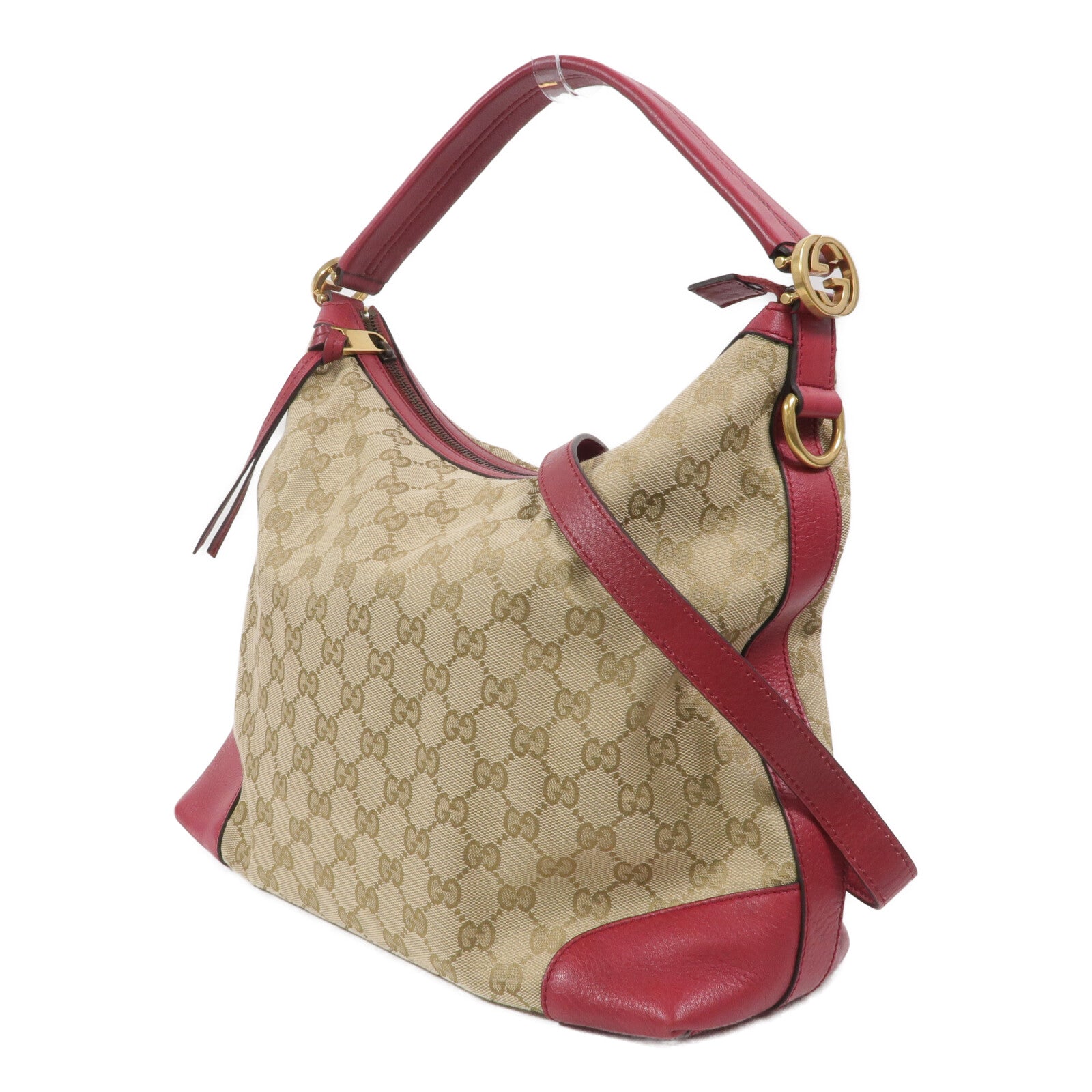 GUCCI 帆布Miss GG Hobo手挽肩背兩用袋