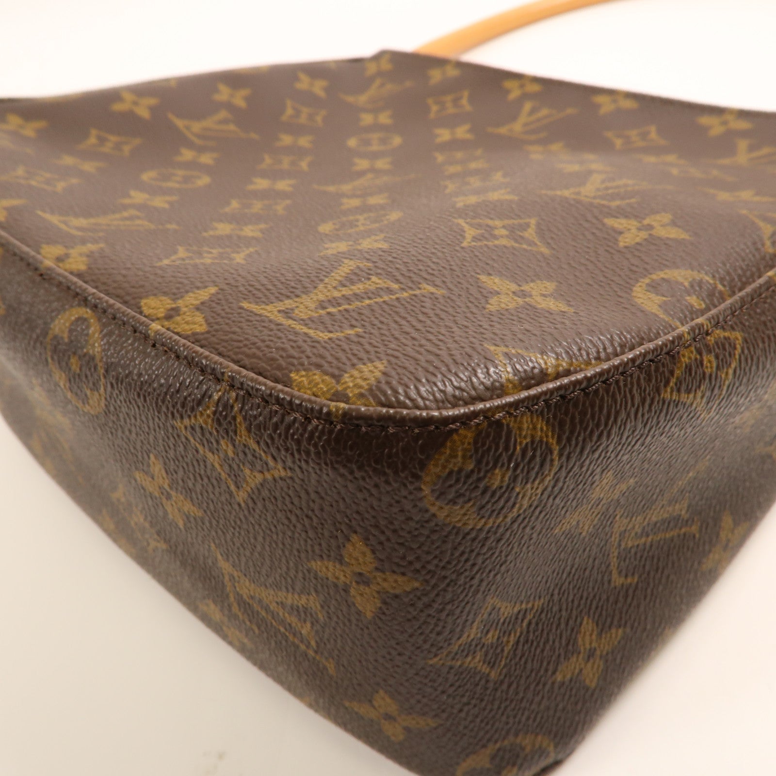 LOUIS VUITTON Monogram Looping MM金扣肩背袋棕色