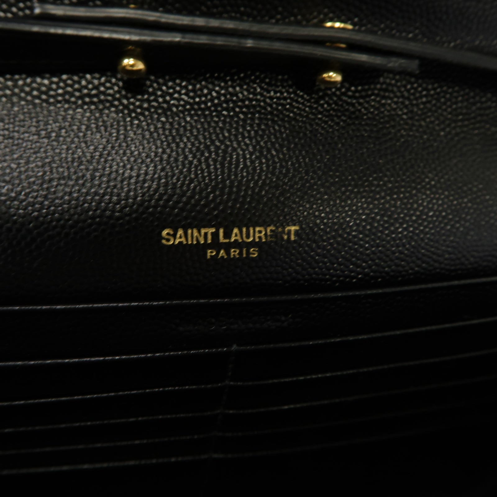 SAINT LAURENT 斜紋牛皮皮革Chain Shoulder Bag金扣肩背袋黑色