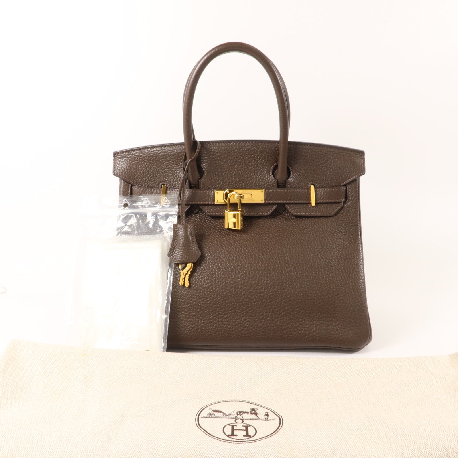 HERMES Togo皮革Birkin 30手挽袋Chocolat