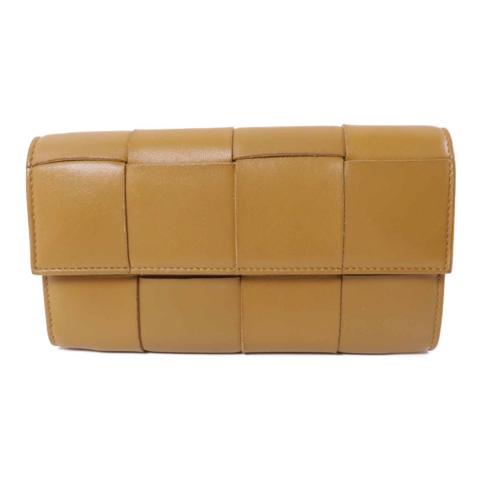 BOTTEGA VENETA 皮革Long Wallet金扣長錢包棕色