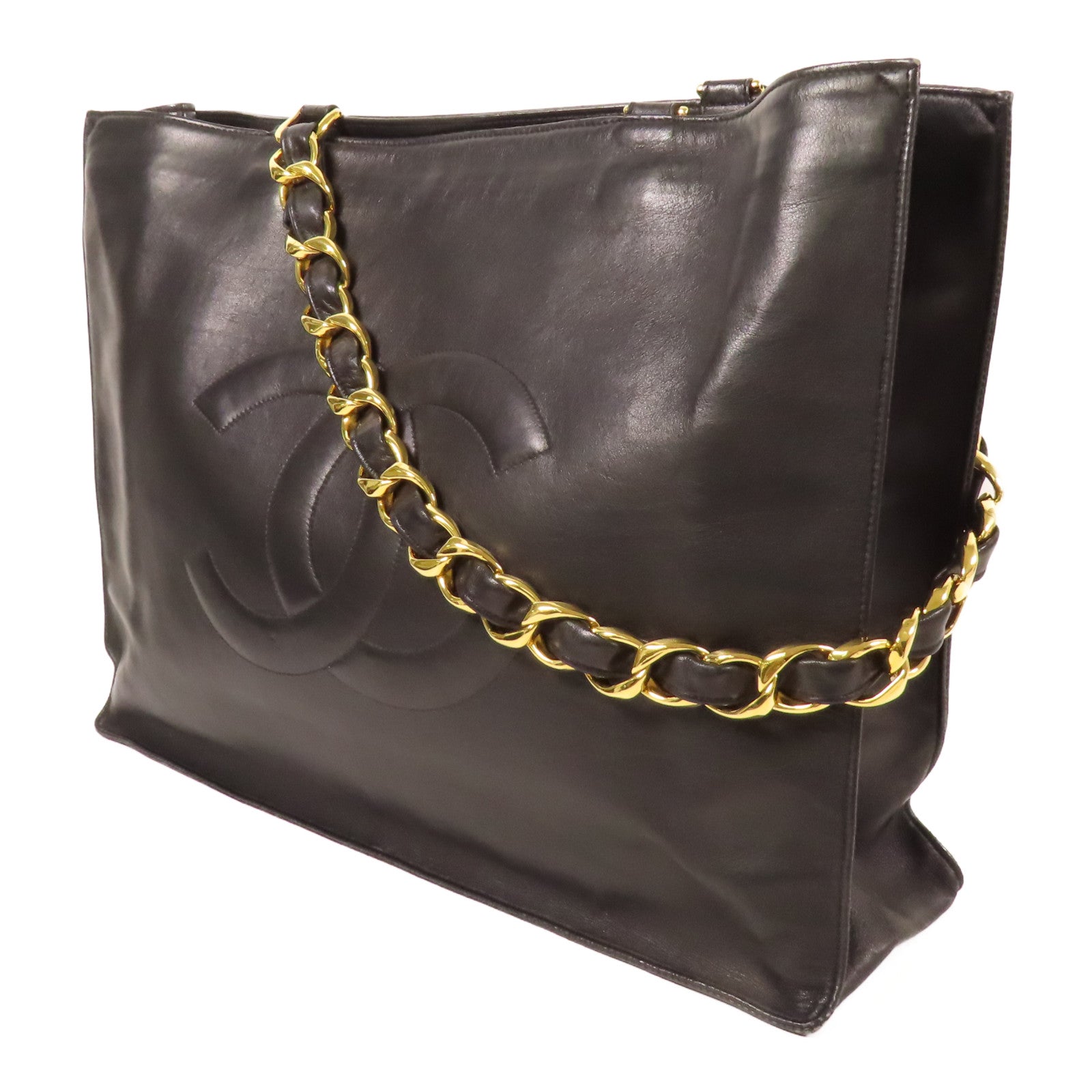 CHANEL 皮革Shoulder Tote金扣肩背袋/手挽袋